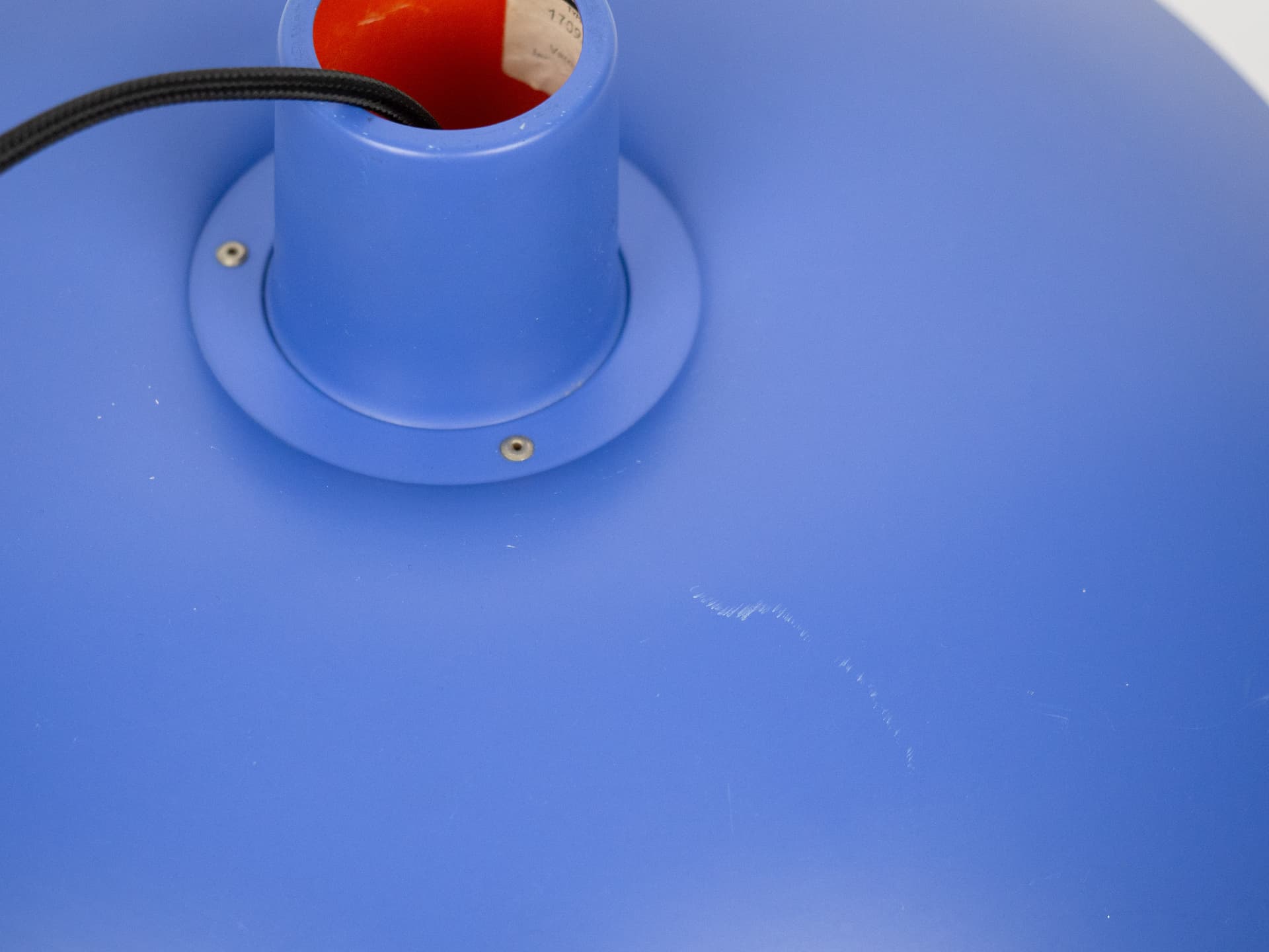 Pendant lamp PH 4/3, blue, aluminum, by P. Henningsen, Louis Poulsen, Denmark, 1980s. - 301519