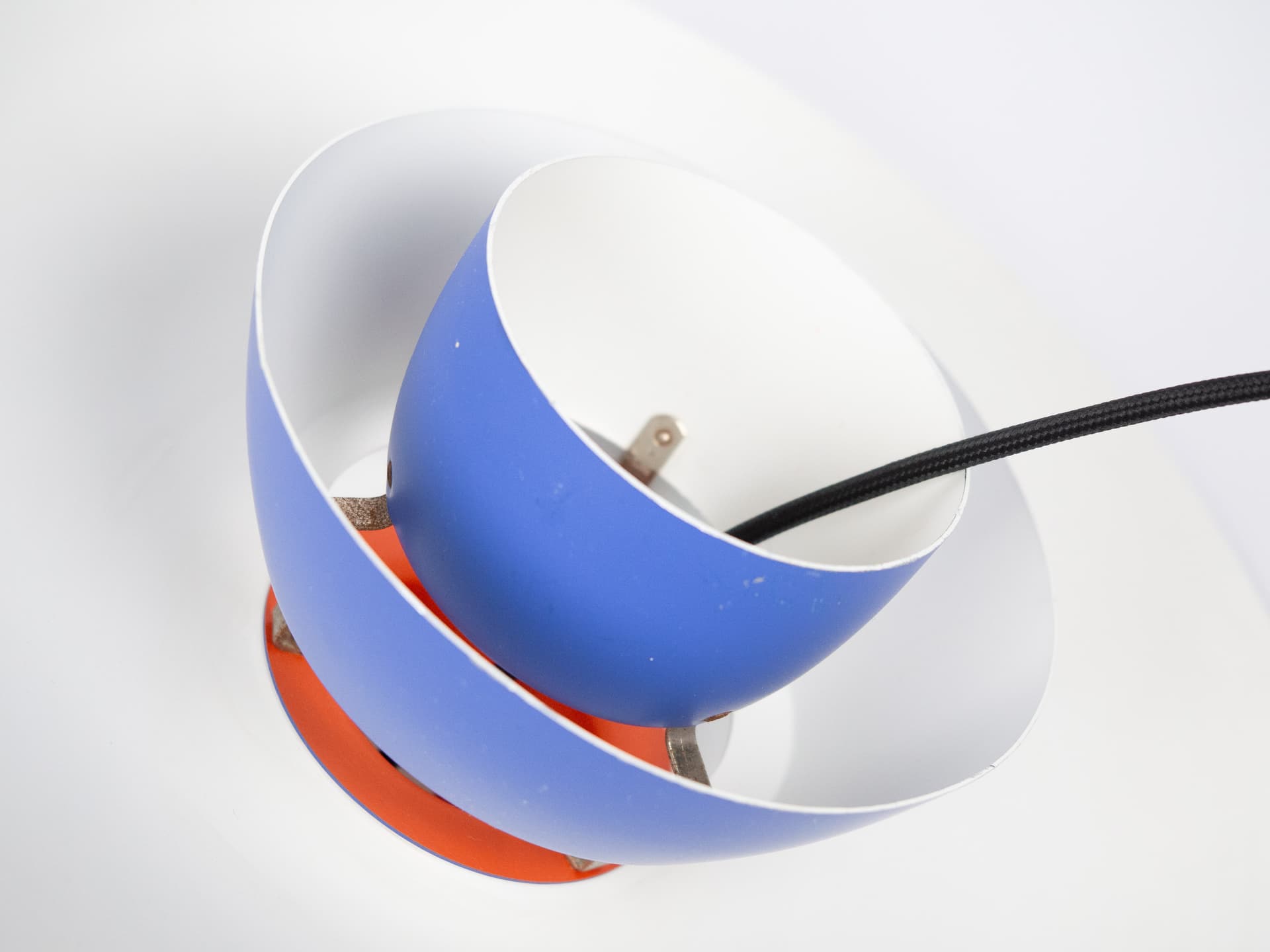 Pendant lamp PH 4/3, blue, aluminum, by P. Henningsen, Louis Poulsen, Denmark, 1980s. - 301517