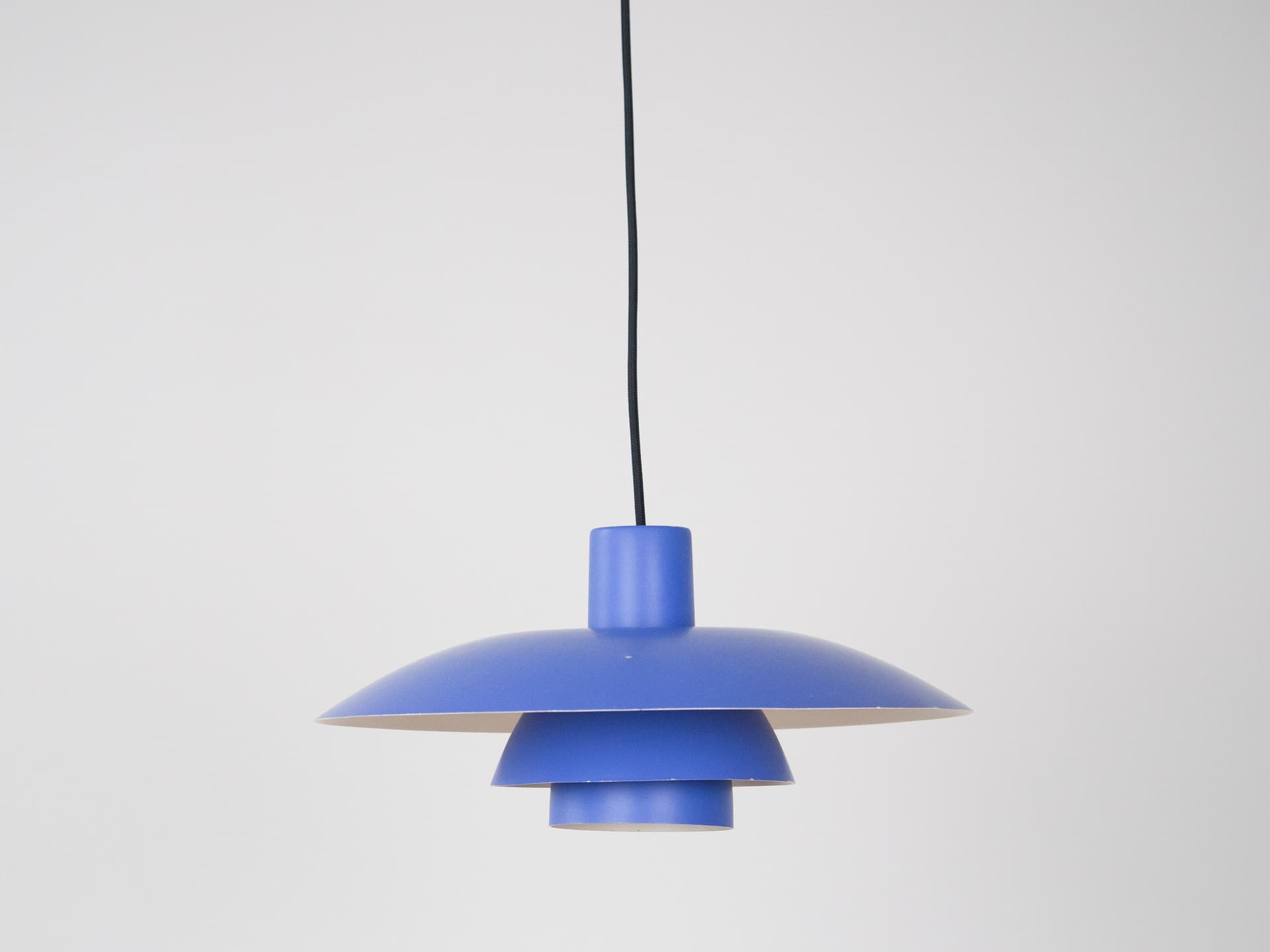 Pendant lamp PH 4/3, blue, aluminum, by P. Henningsen, Louis Poulsen, Denmark, 1980s. - 301509