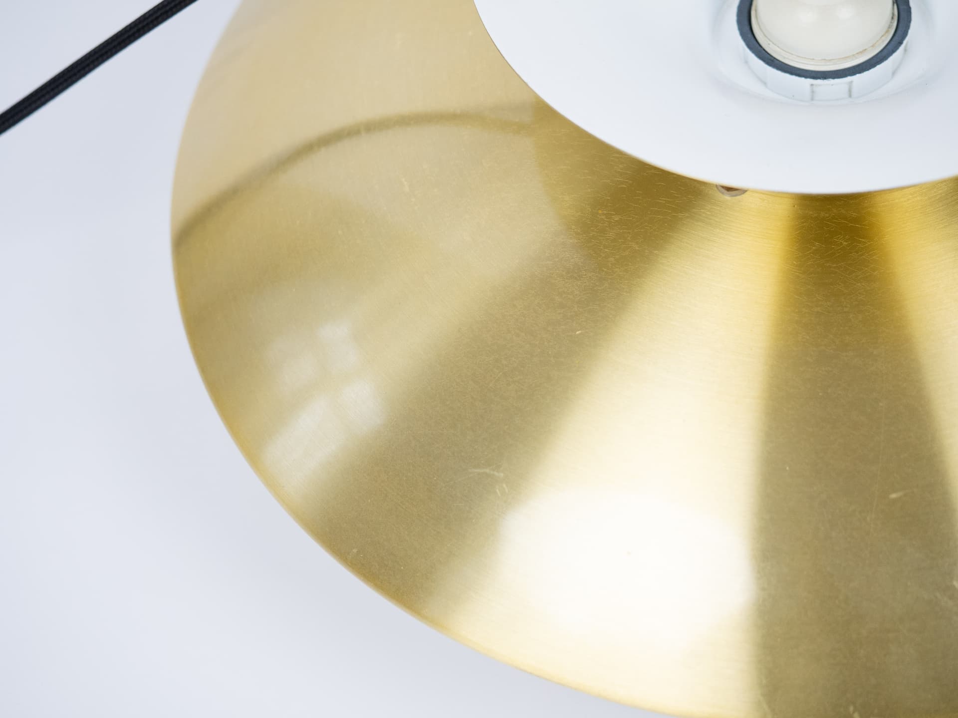 Pendant lamp, gold, aluminum, by K. Wiborg, Jeka, Denmark, 1980s. - 301540
