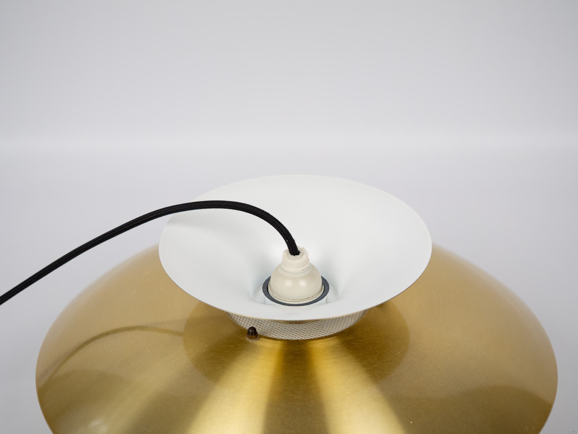 Pendant lamp, gold, aluminum, by K. Wiborg, Jeka, Denmark, 1980s. - 301539