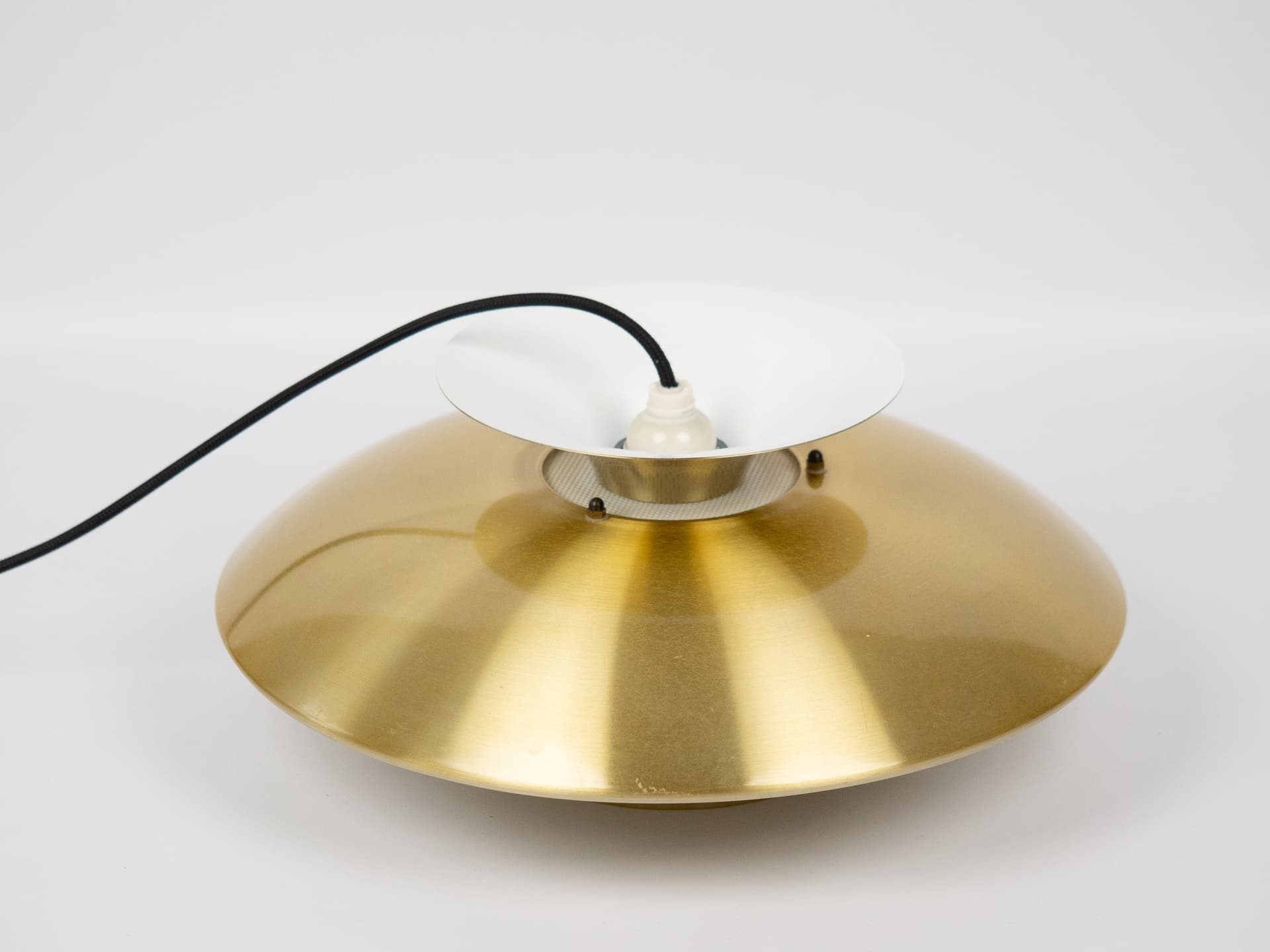 Pendant lamp, gold, aluminum, by K. Wiborg, Jeka, Denmark, 1980s. - 301537