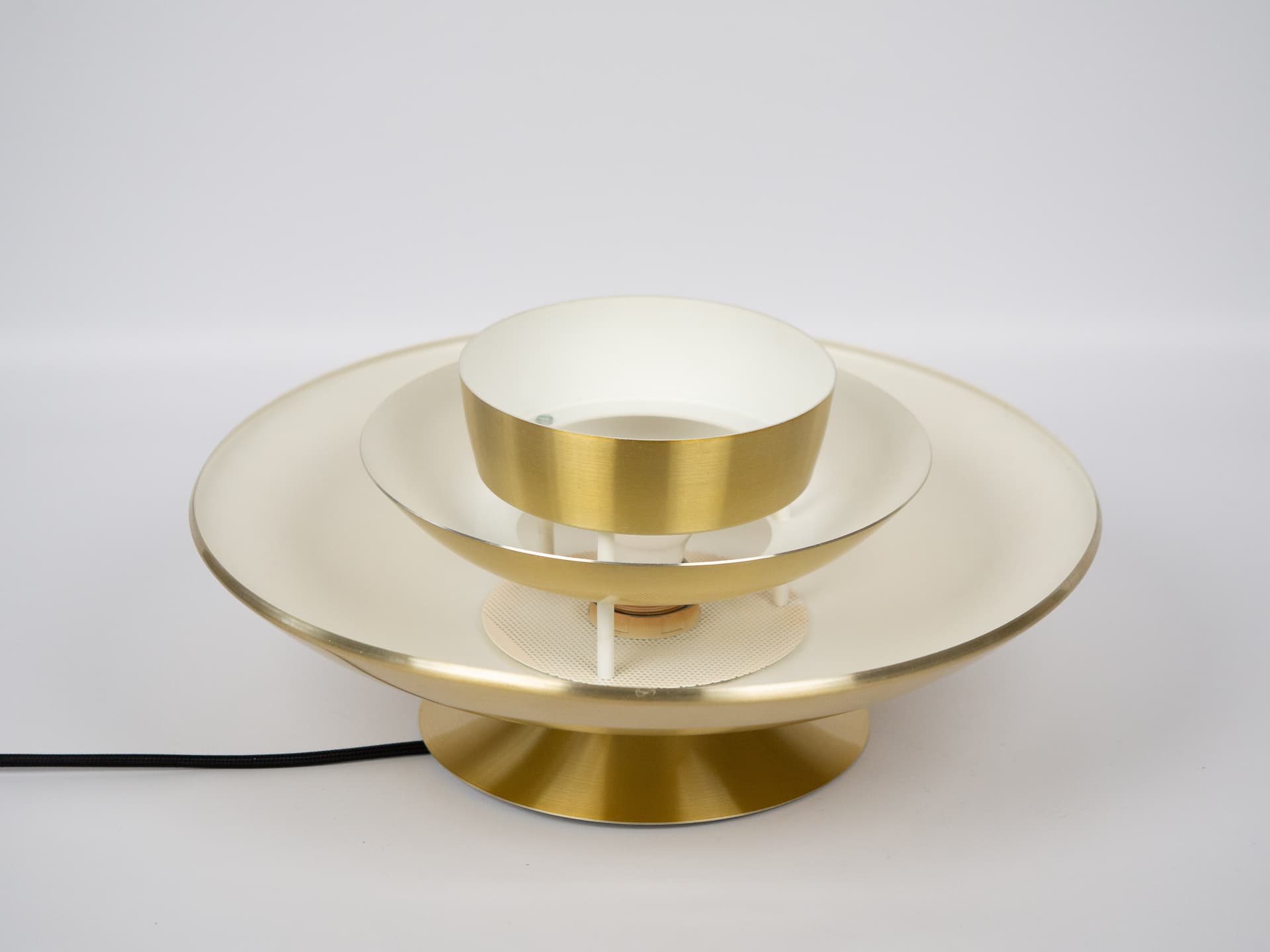 Pendant lamp, gold, aluminum, by K. Wiborg, Jeka, Denmark, 1980s. - 301538