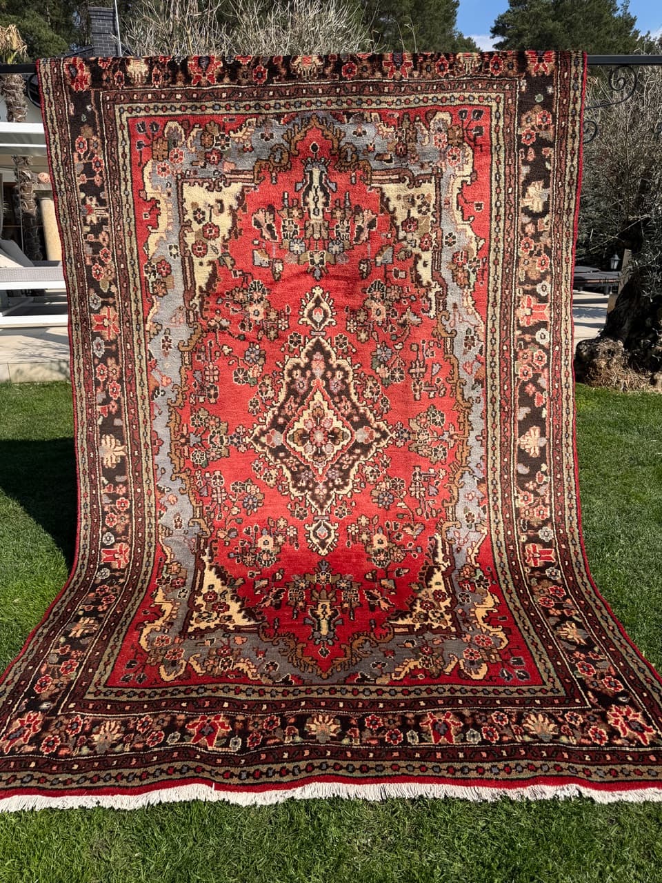 Dywan Hamadan 310x205 cm, czerwony, wełna, Iran - 301565