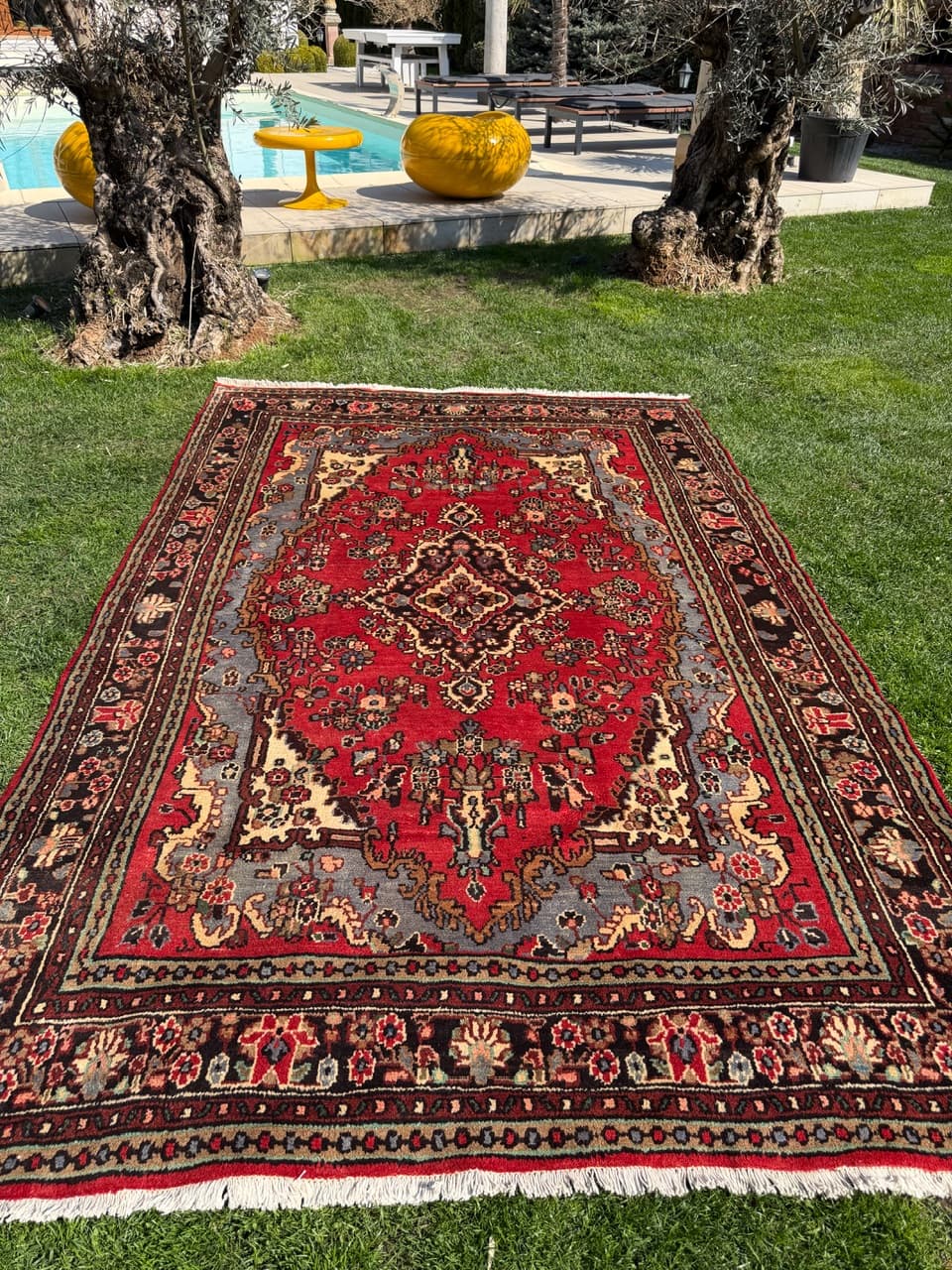 Dywan Hamadan 310x205 cm, czerwony, wełna, Iran - 301577
