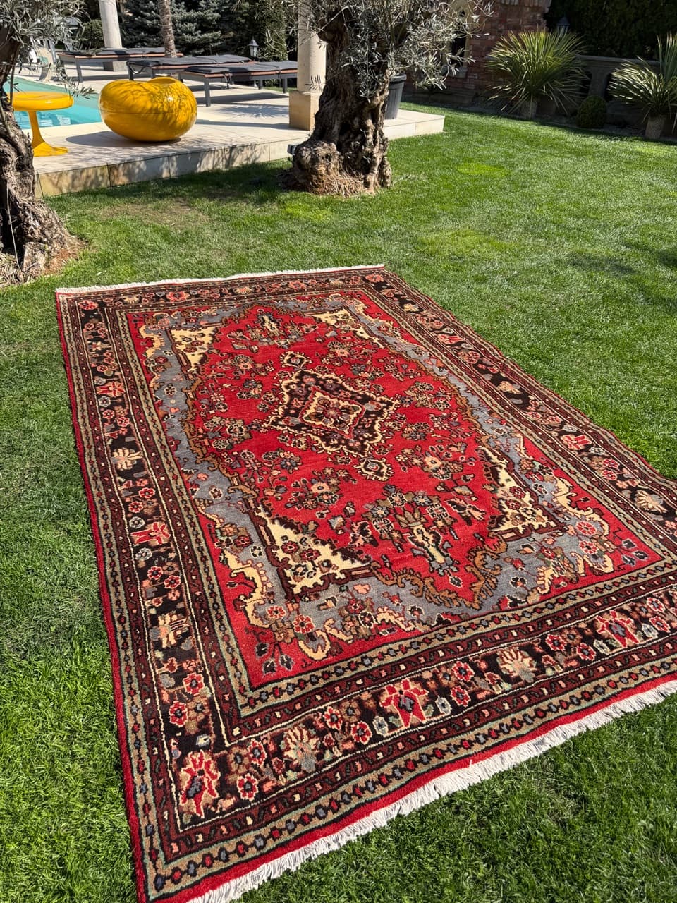 Dywan Hamadan 310x205 cm, czerwony, wełna, Iran - 301576