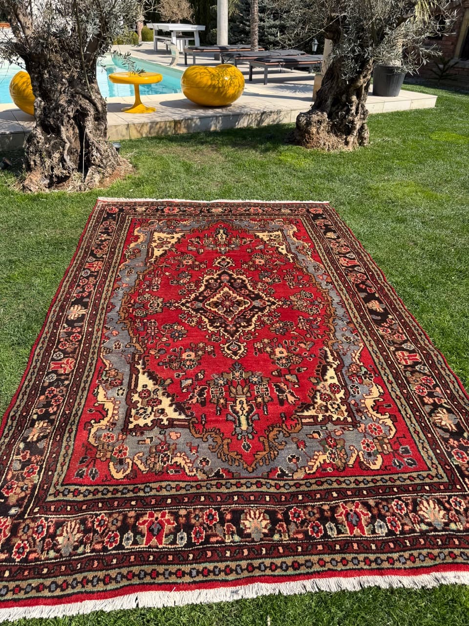 Dywan Hamadan 310x205 cm, czerwony, wełna, Iran - 301575