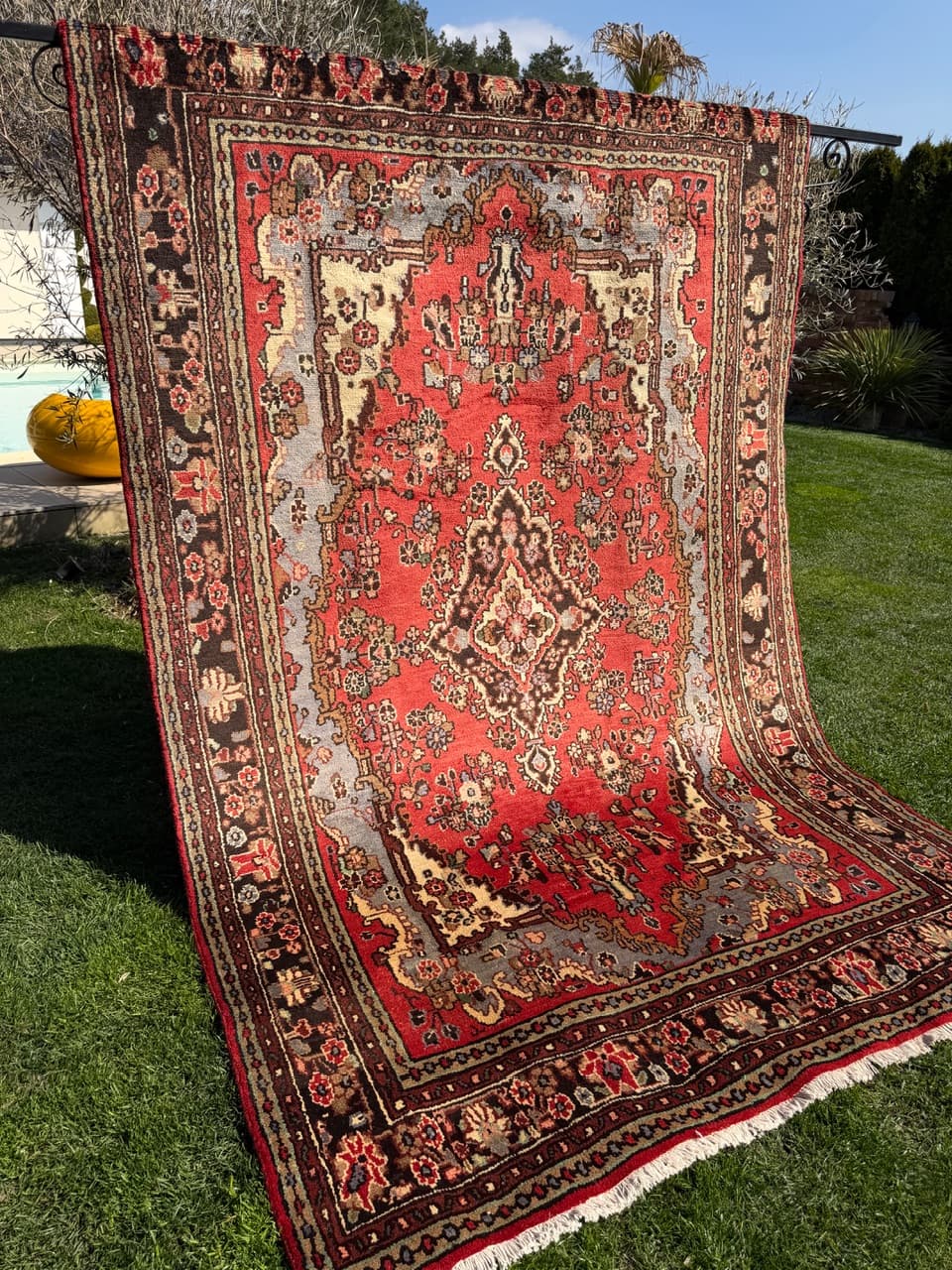 Dywan Hamadan 310x205 cm, czerwony, wełna, Iran - 301573