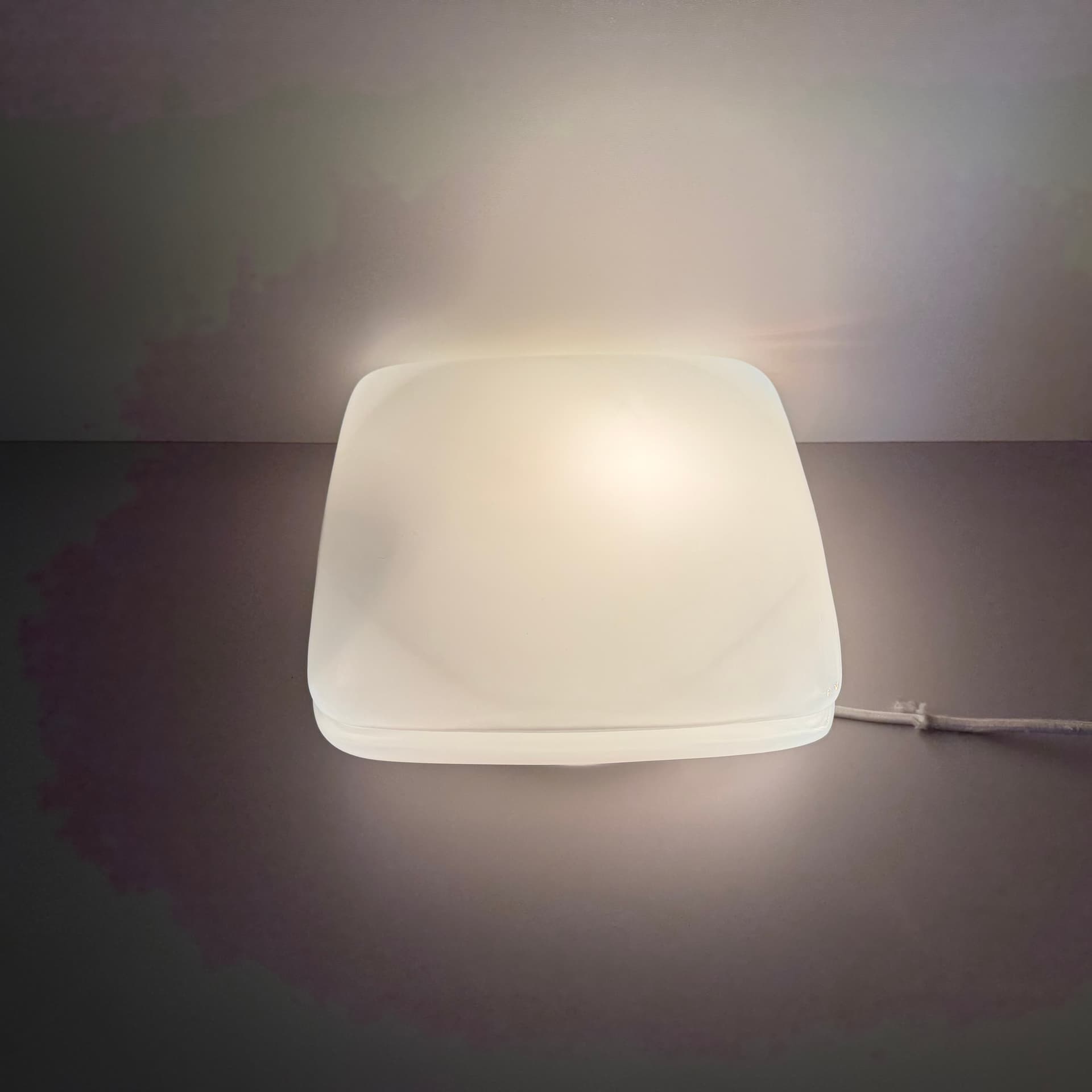 Wall Light, Bauhaus Style, white glass, black metal, Germany, 1960s. - 301586