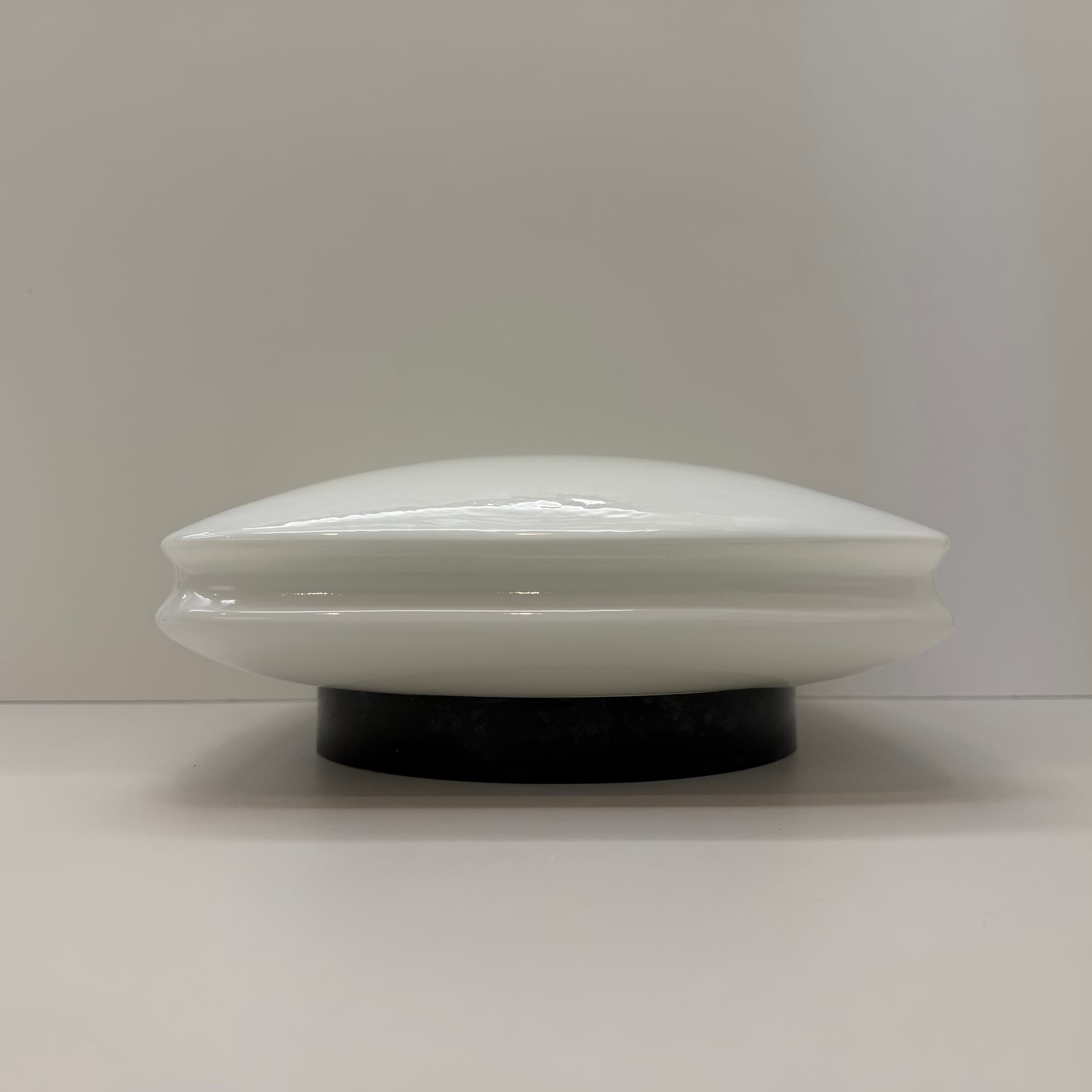 Wall Light, Bauhaus Style, white glass, black metal, Germany, 1960s. - 301585