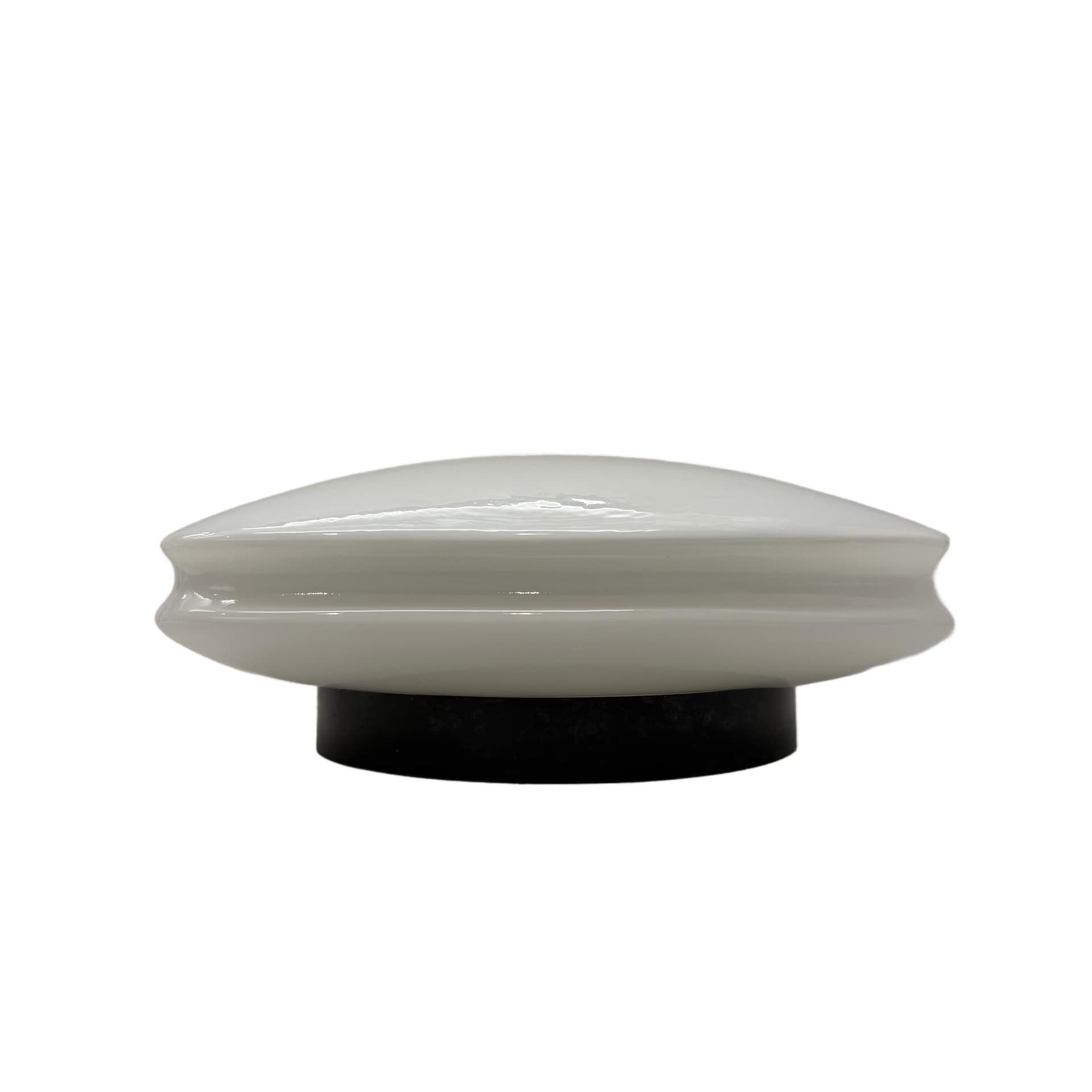 Wall Light, Bauhaus Style, white glass, black metal, Germany, 1960s.