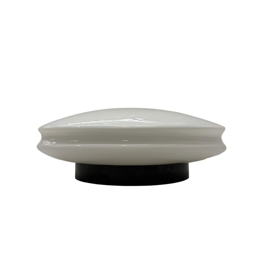 Wall Light, Bauhaus Style, white glass, black metal, Germany, 1960s.