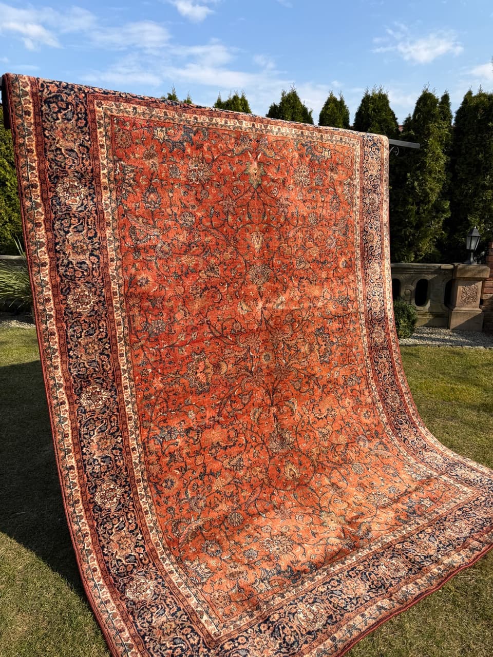 Dywan perski Indo Bidjar 325x240 cm, wełna czerwona, Indie - 301597