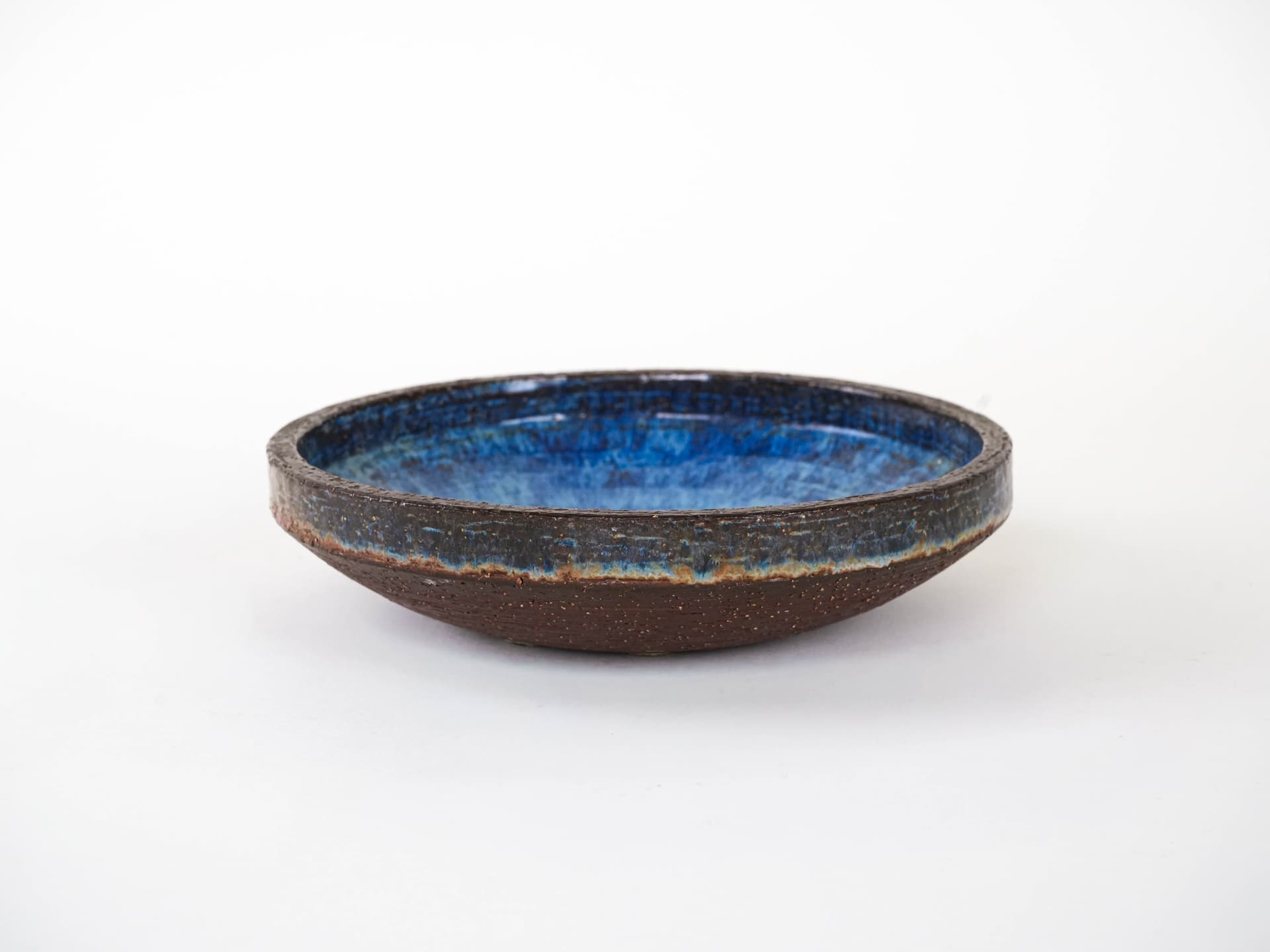 Patera, ceramika kobaltowa i turkusowa, Bornholm, Dania, lata 60. - 301749