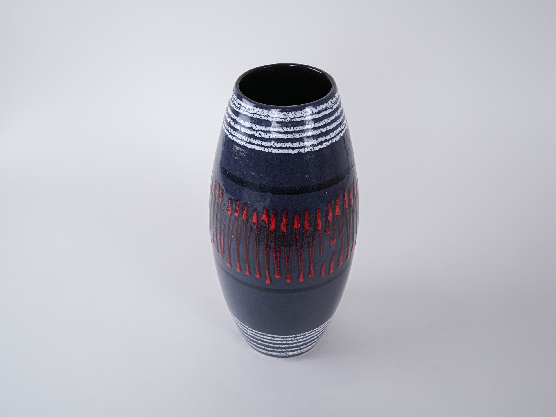 Wazon, granatowy, ceramika, Niemcy, lata 60. - 301877