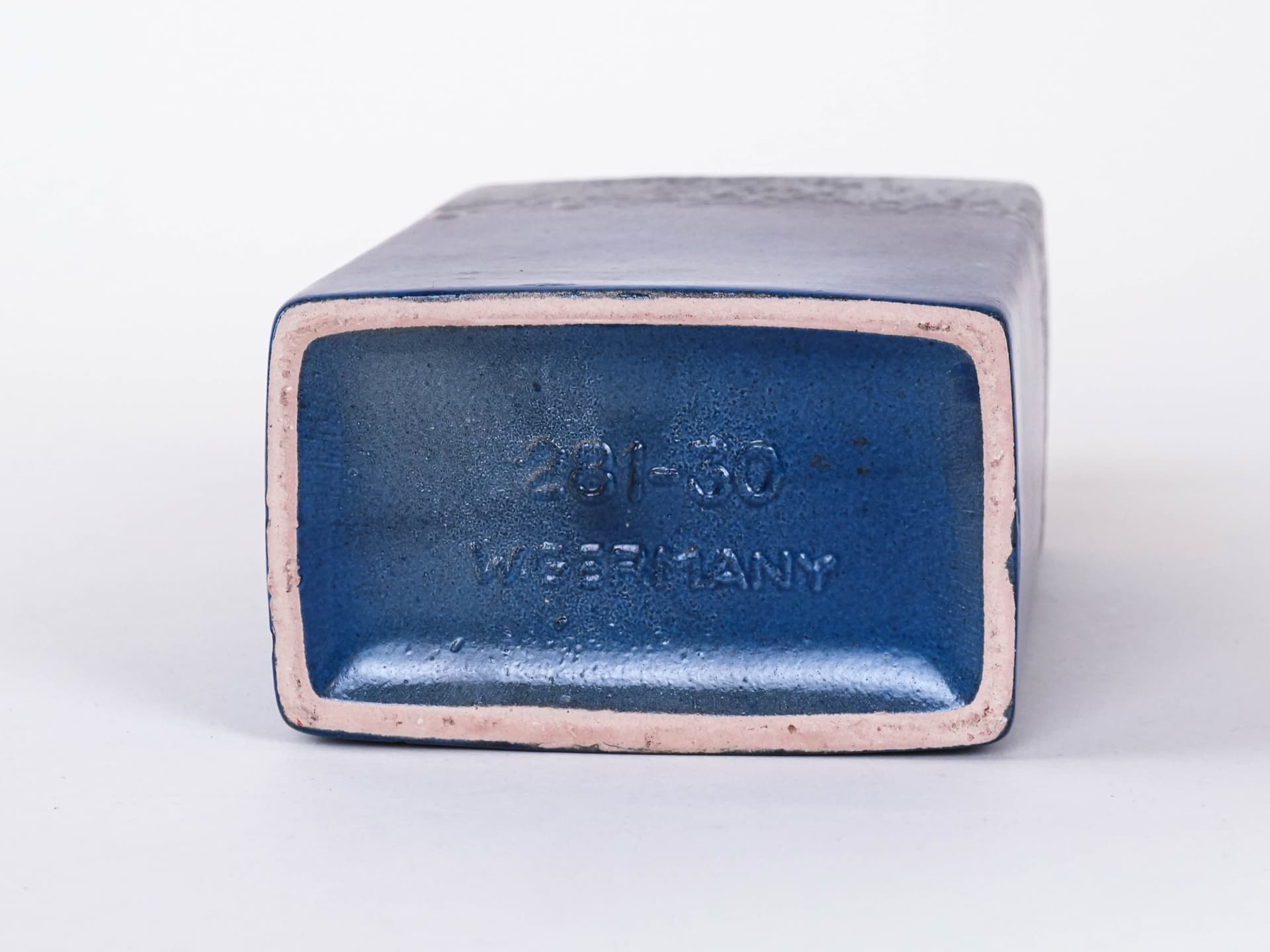 Wazon geometryczny, kobaltowy niebieski, ceramika, Niemcy, lata 60. - 301909
