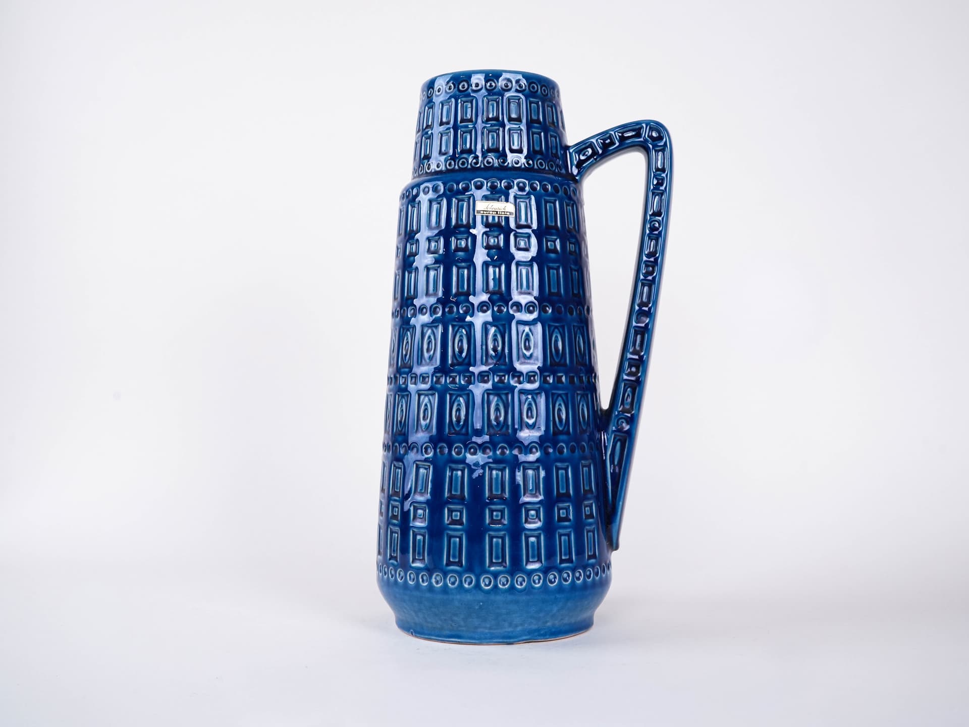 Wazon, niebieski, ceramika, Scheurich, Niemcy, lata 60. - 301924