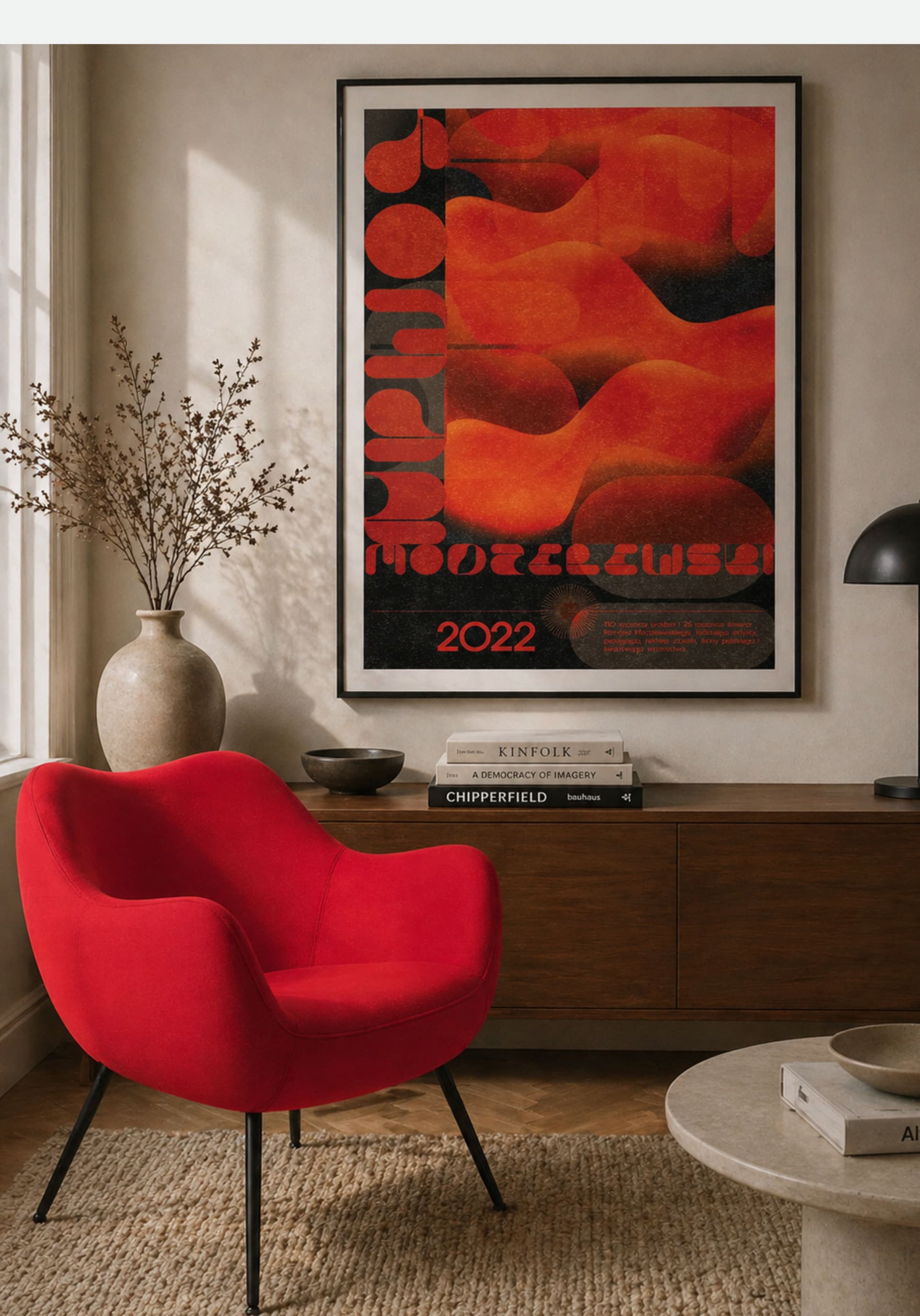 Plakat RM58 Classic 100cm x 90cm, papier, pomarańczowy, czerwony, czarny, VZÓR - 301952