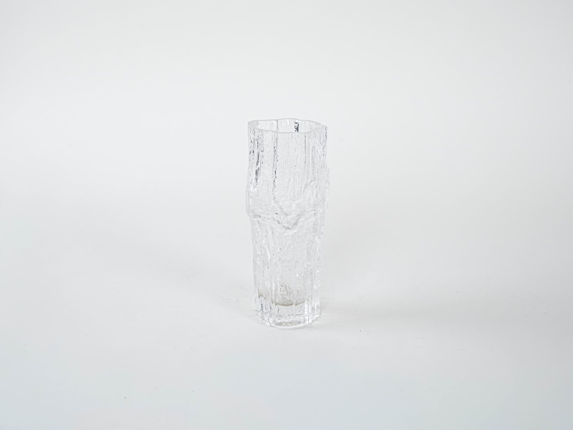 Wazon ice glass, szkło transparentne, Dania, lata 70. - 302127