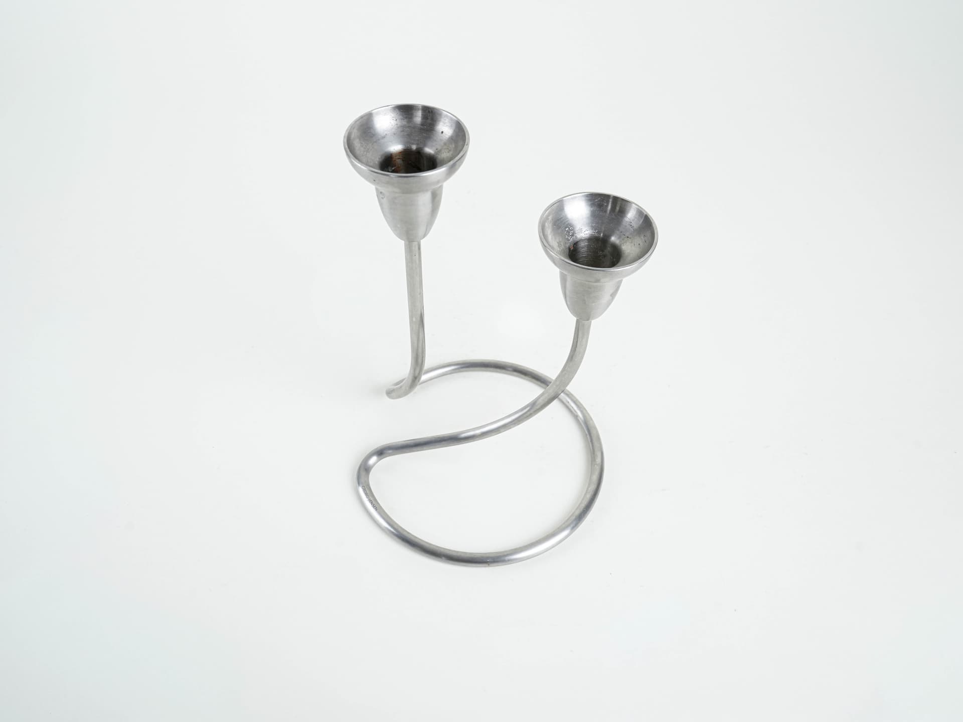 Świecznik, stal nierdzewna srebrna, Georg Jensen, Dania, lata 70. - 302282