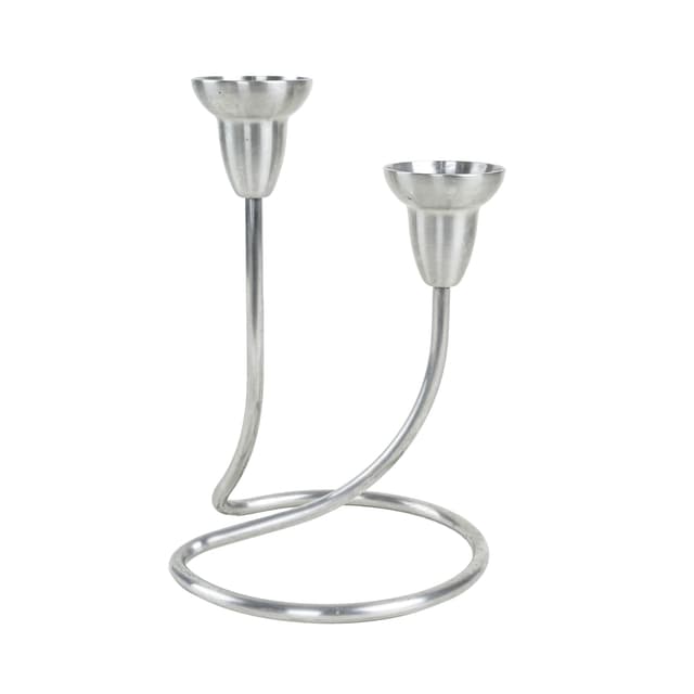 Świecznik, stal nierdzewna srebrna, Georg Jensen, Dania, lata 70. - WYMIARY