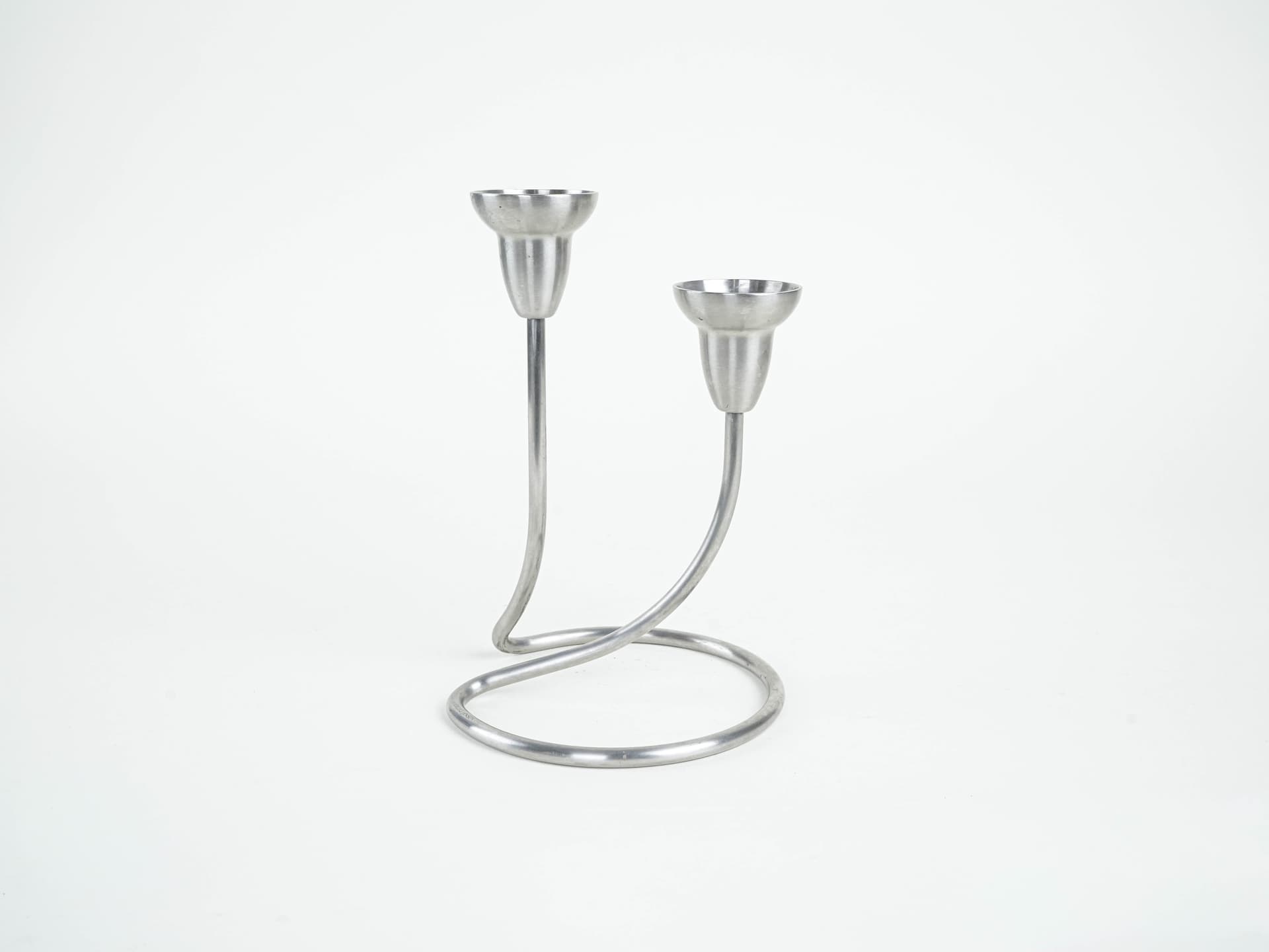 Świecznik, stal nierdzewna srebrna, Georg Jensen, Dania, lata 70. - 302284