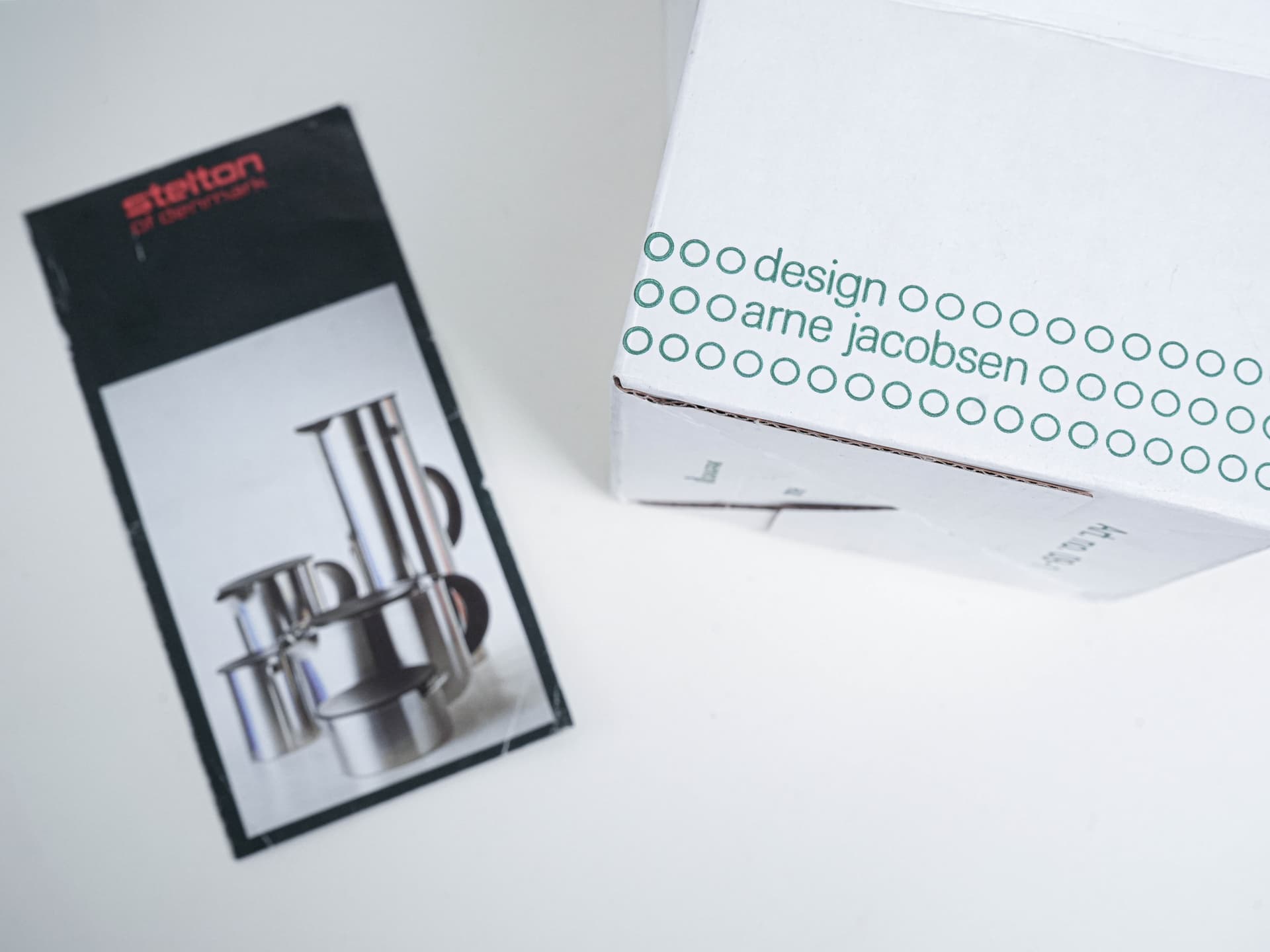Serving set, silver stainless steel, black plastic, by A. Jacobsen, Denmark, 1960s. - 302324