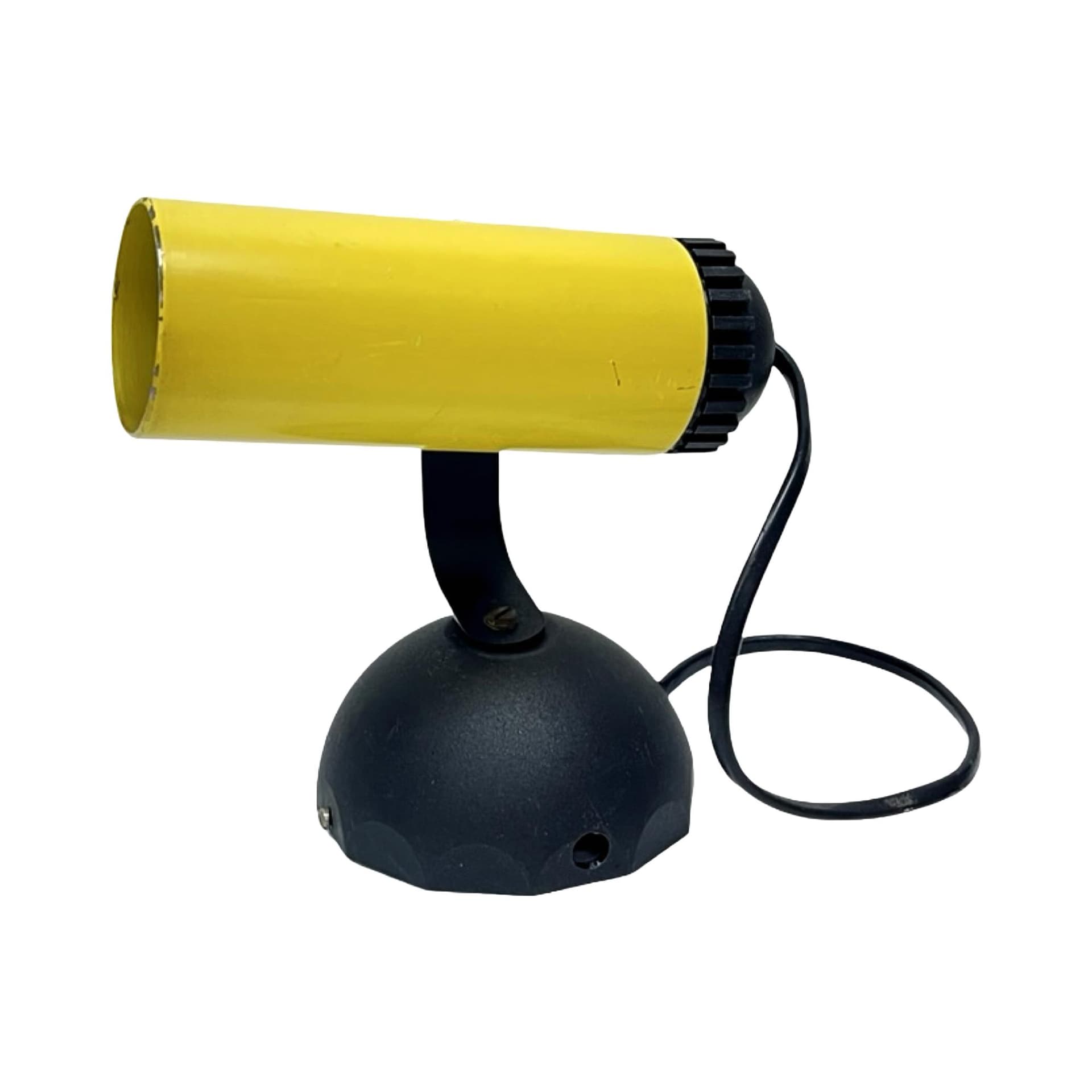 Wall sconce Typ 12, Space Age, yellow black metal, Polam, Poland, 1970s.