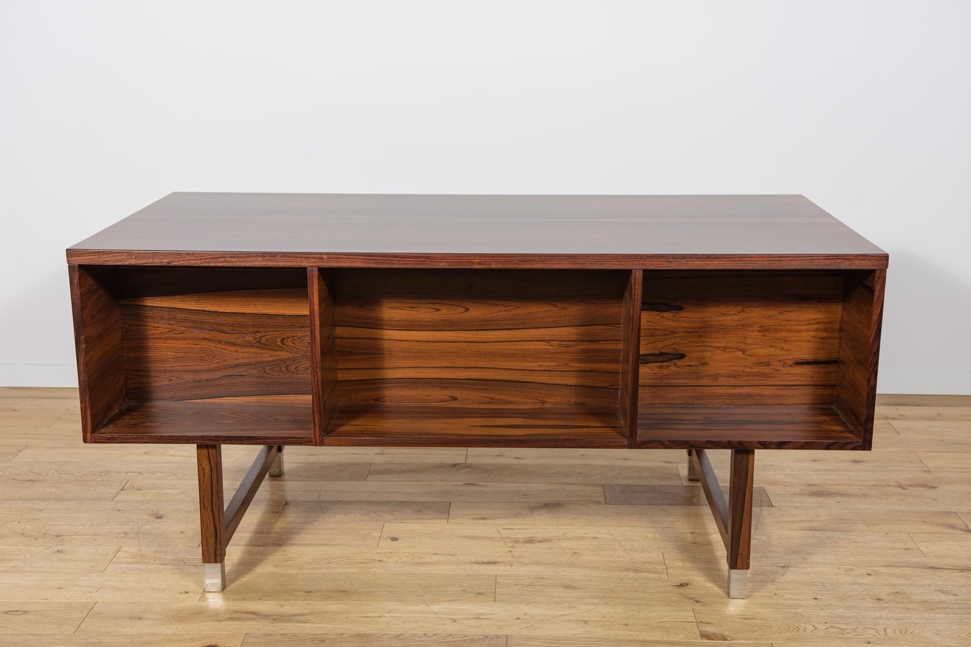 Biurko modernistyczne, palisander brązowy, metal, Dania, lata 70. - 302441