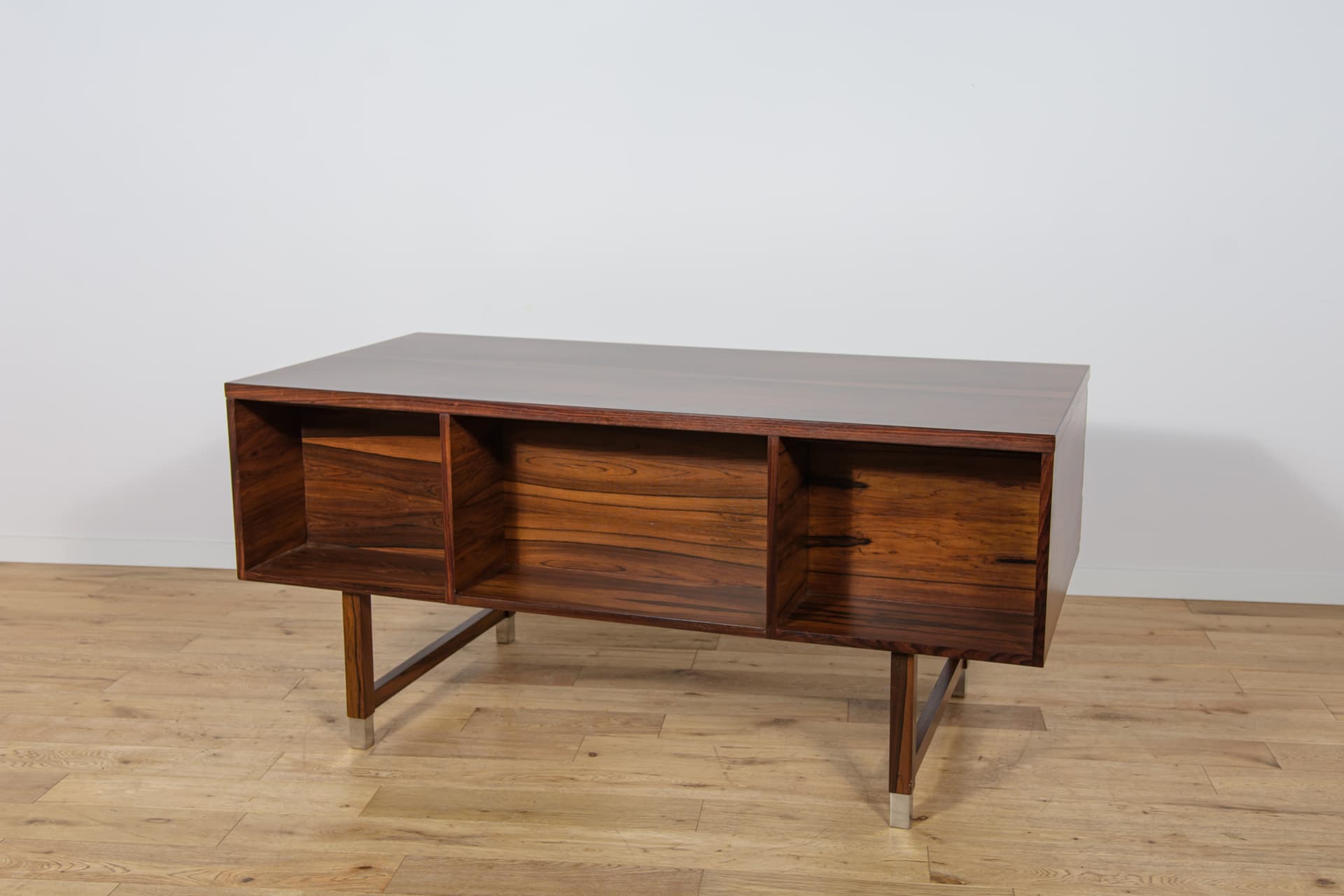 Biurko modernistyczne, palisander brązowy, metal, Dania, lata 70. - 302442