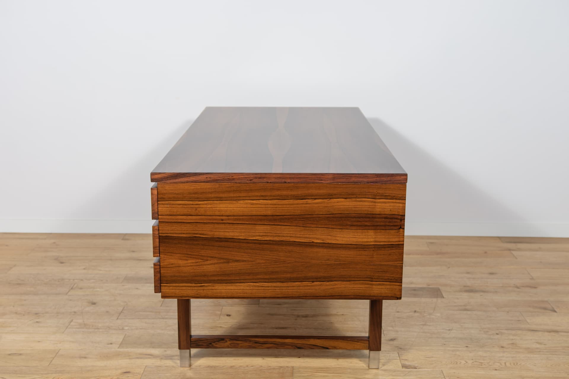 Biurko modernistyczne, palisander brązowy, metal, Dania, lata 70. - 302440