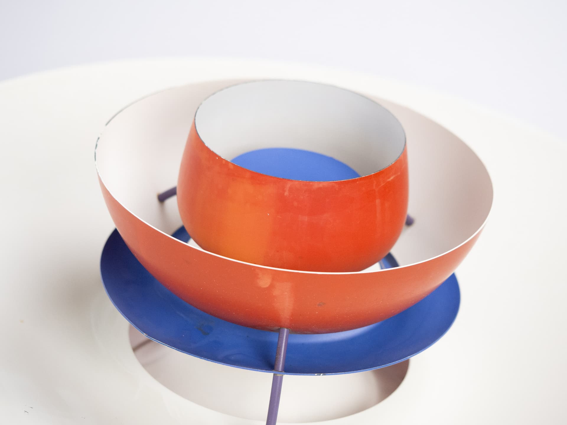 Pendant lamp PH 5, red aluminum, by P. Henningsen, Louis Poulsen, Denmark, 1980s. - 302506