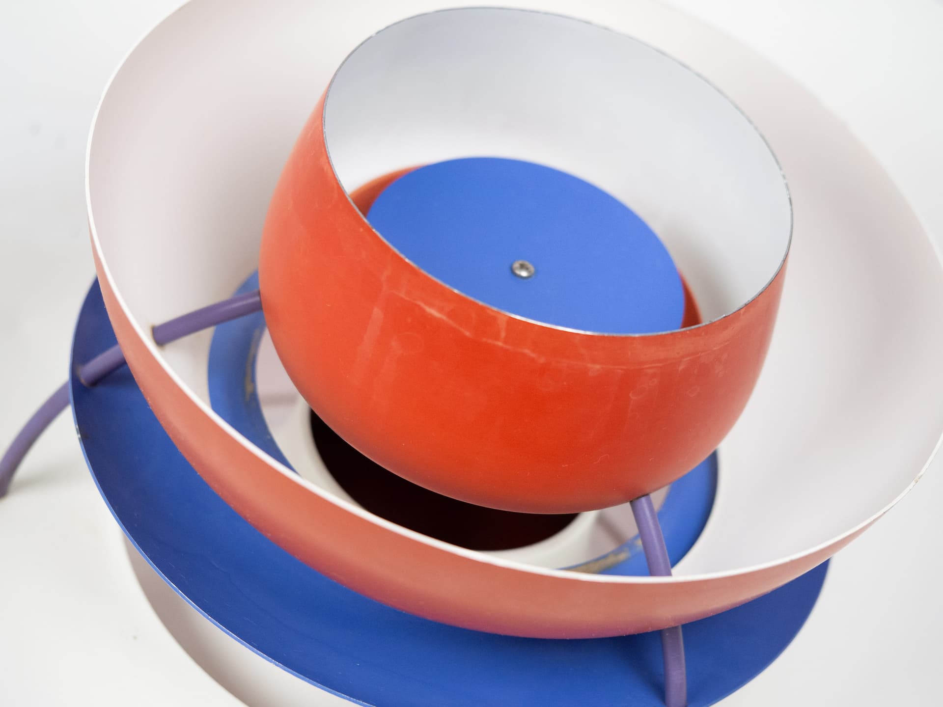 Pendant lamp PH 5, red aluminum, by P. Henningsen, Louis Poulsen, Denmark, 1980s. - 302510