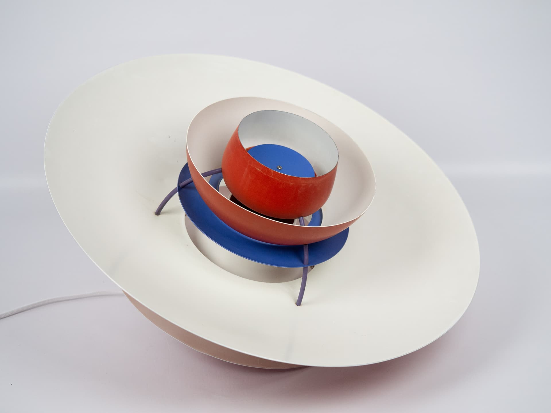 Pendant lamp PH 5, red aluminum, by P. Henningsen, Louis Poulsen, Denmark, 1980s. - 302505