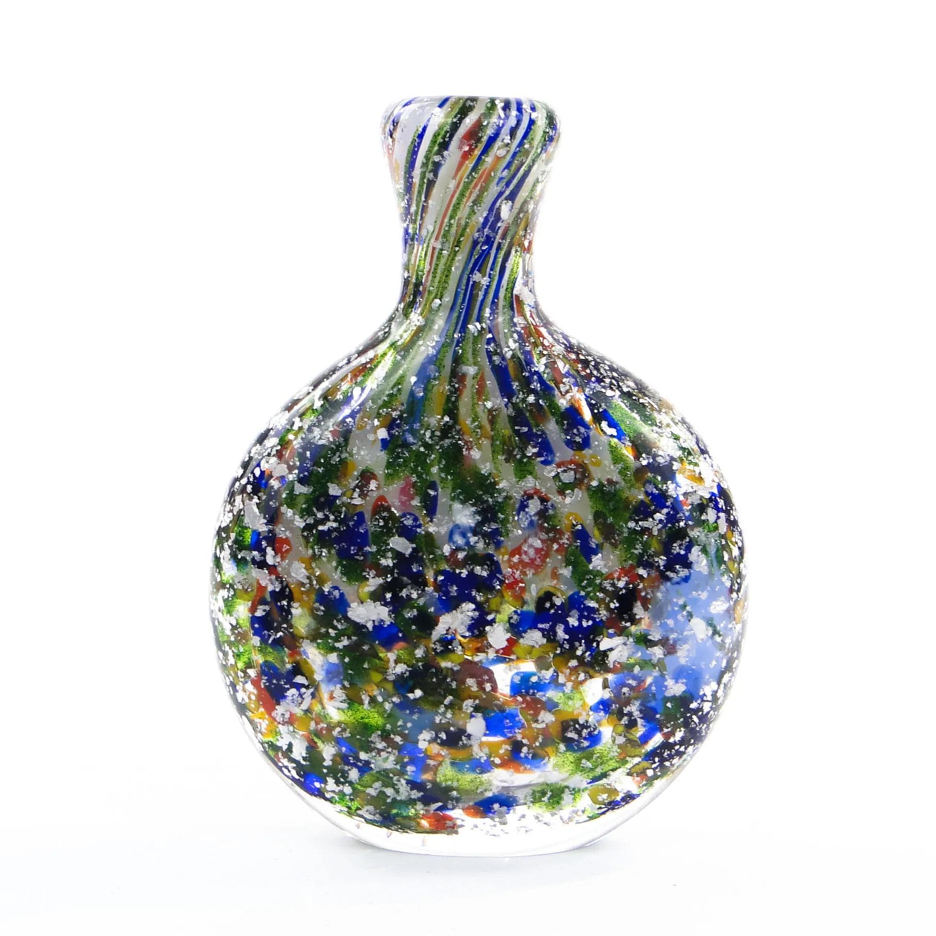 Tabakiera szklana, mozaika multikolor, szkło, Niemcy, lata 50. - 22219