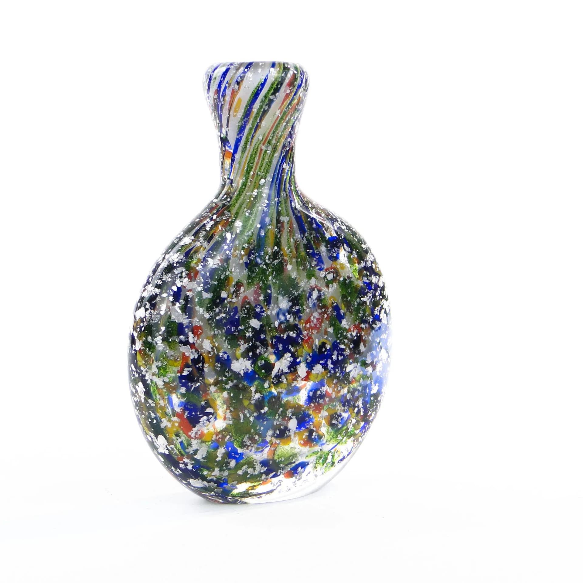 Tabakiera szklana, mozaika multikolor, szkło, Niemcy, lata 50. - 22220