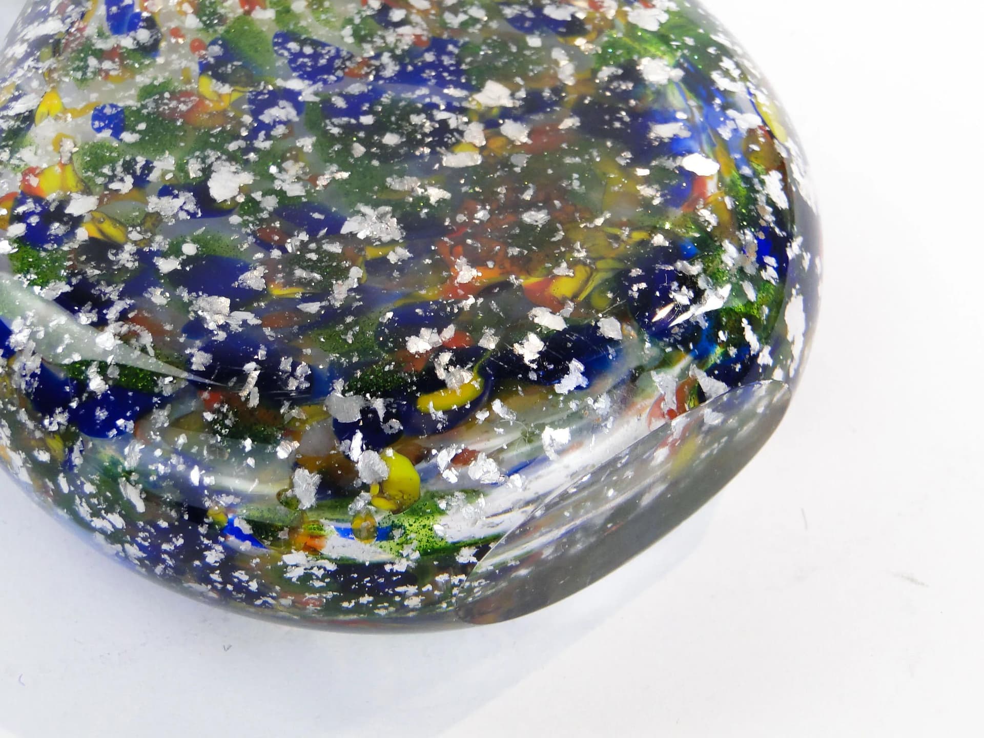 Tabakiera szklana, mozaika multikolor, szkło, Niemcy, lata 50. - 22226