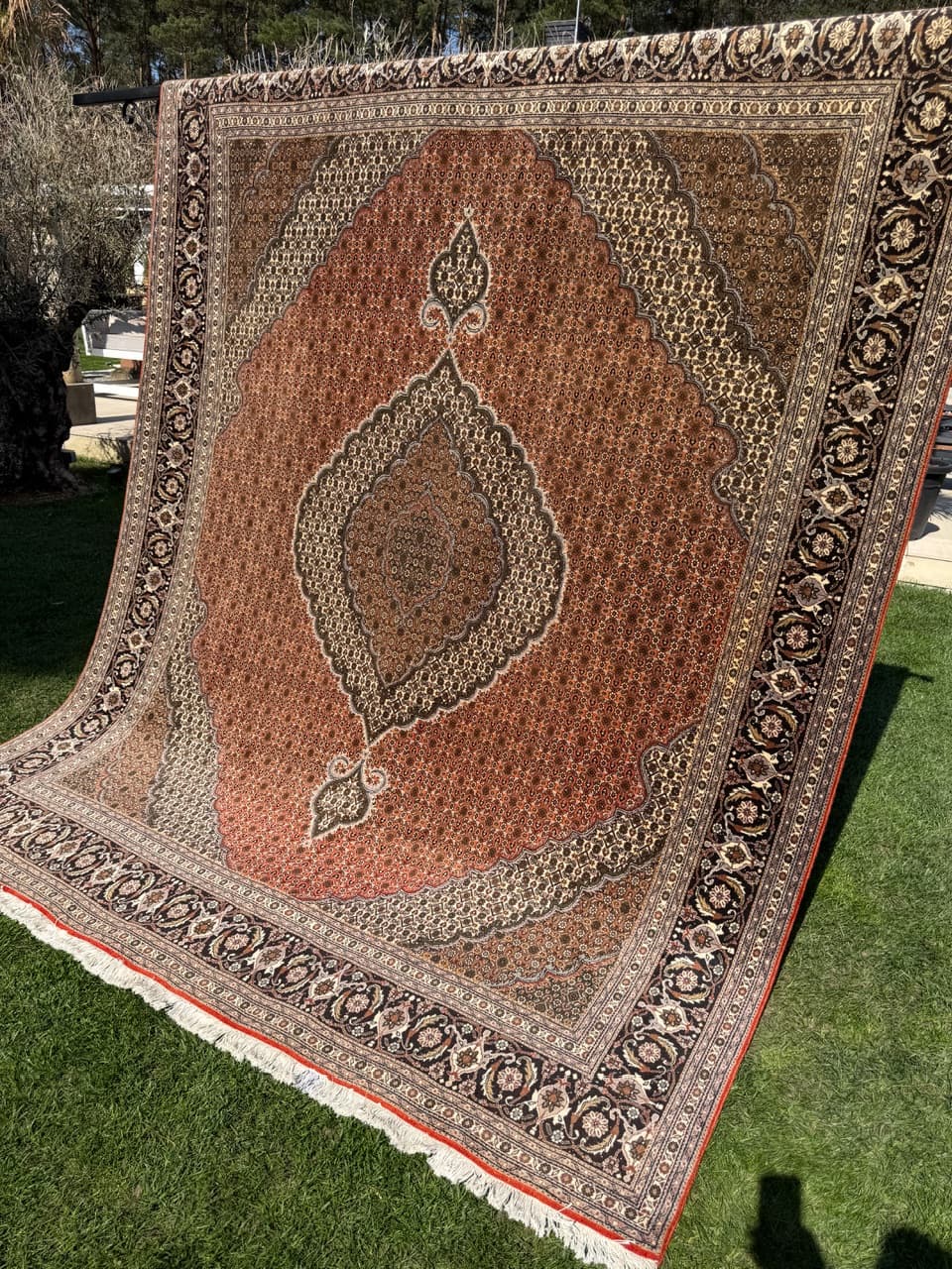 Dywan Tabriz 320x250 cm, czerwony beżowy, wełna kaszmirowa jedwab, Iran - 302558