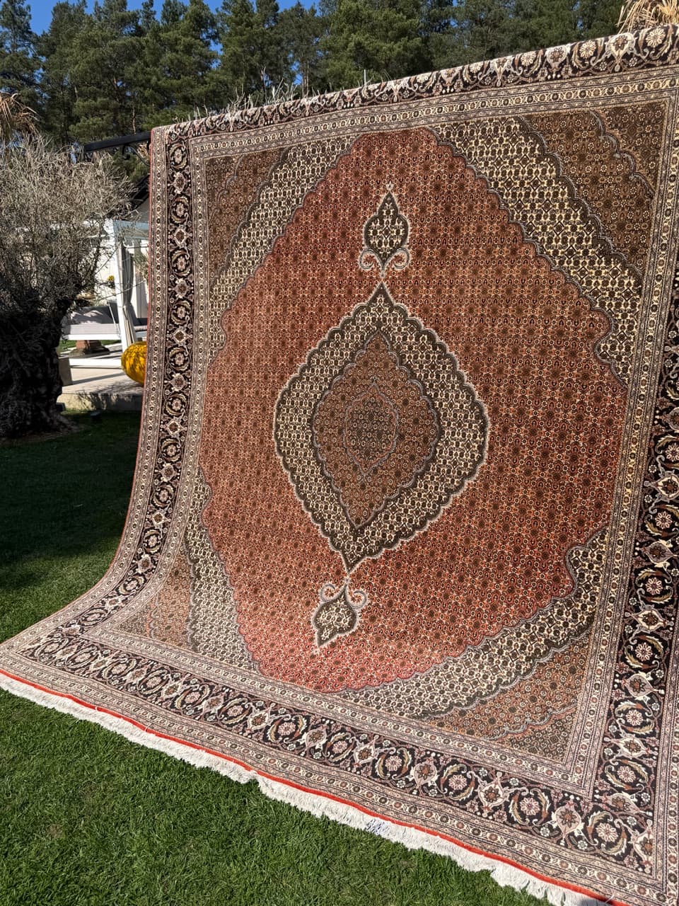 Dywan Tabriz 320x250 cm, czerwony beżowy, wełna kaszmirowa jedwab, Iran - 302554