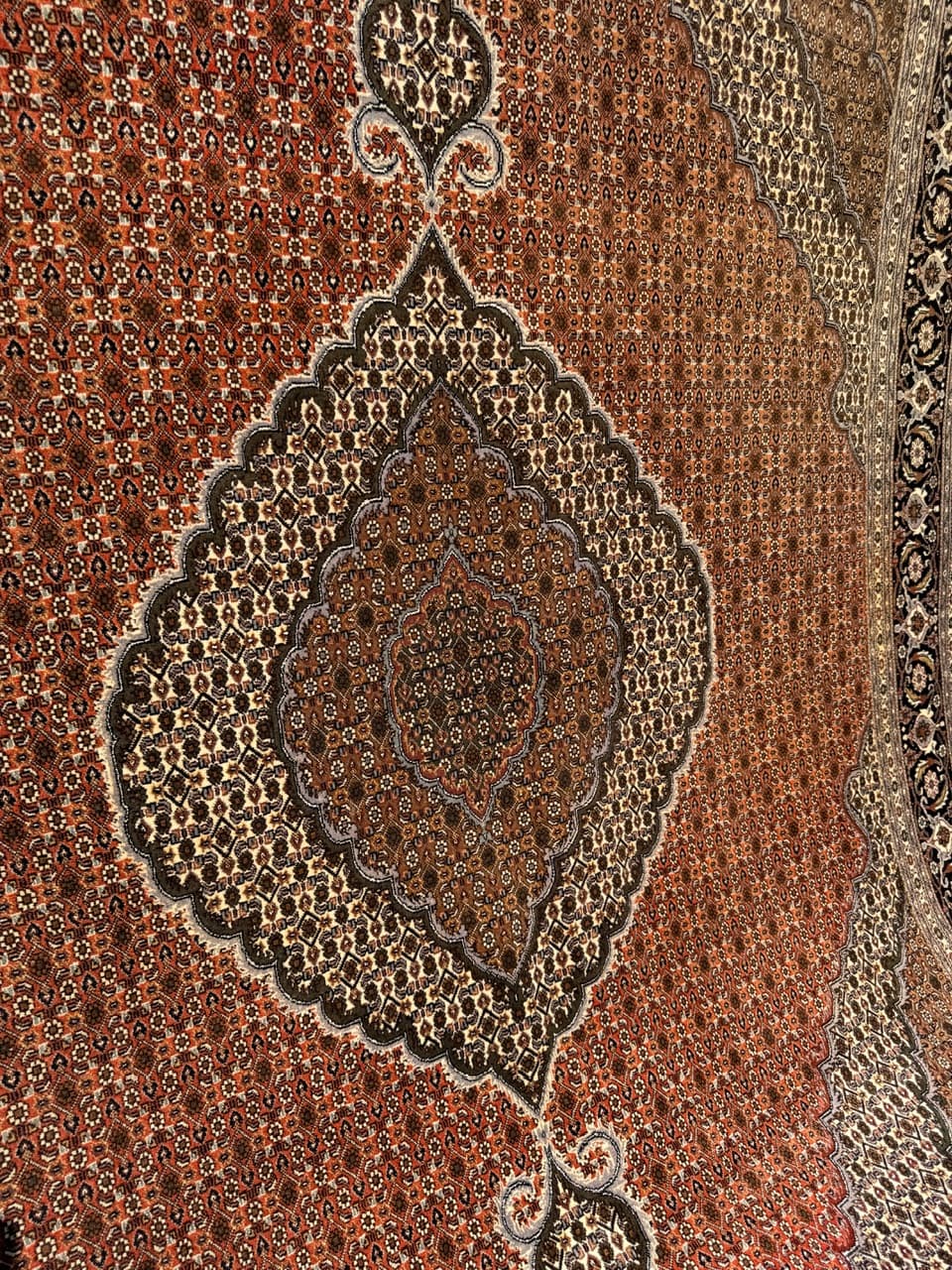 Dywan Tabriz 320x250 cm, czerwony beżowy, wełna kaszmirowa jedwab, Iran - 302555