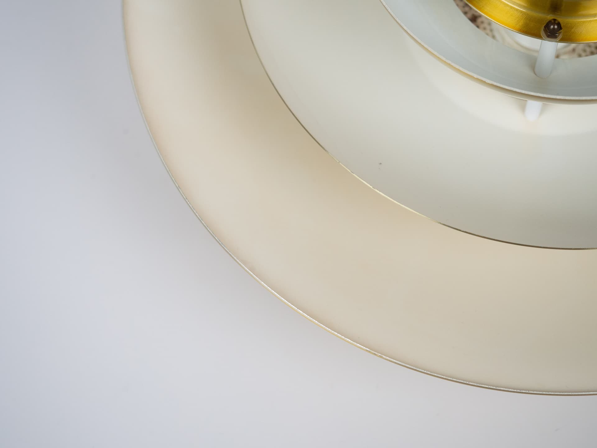 Pendant lamp, gold aluminium, by K. Wiborg, Jeka, Denmark, 1980s. - 302572