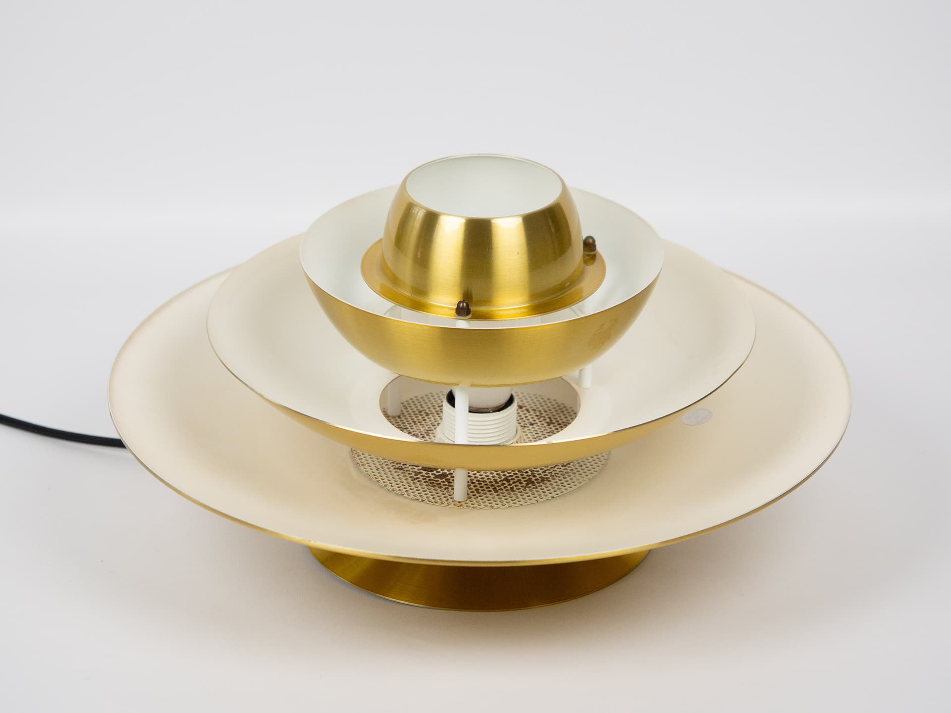 Pendant lamp, gold aluminium, by K. Wiborg, Jeka, Denmark, 1980s. - 302570