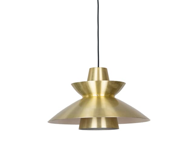 Pendant lamp Navy, gold brass, Nordisk Solar, Denmark, 1940s. - DIMENSION