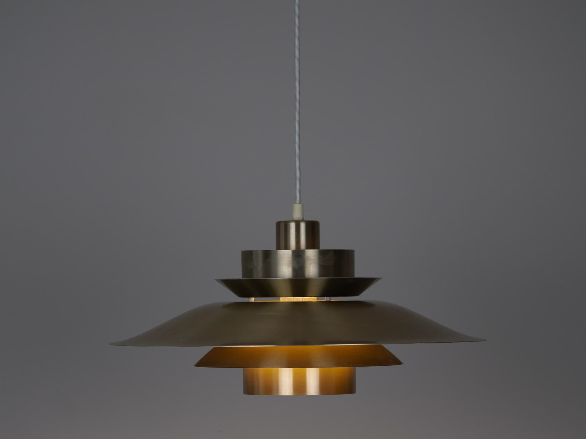 Pendant Lamp Top-lamper, gold metal, Denmark, 1980s. - 302616
