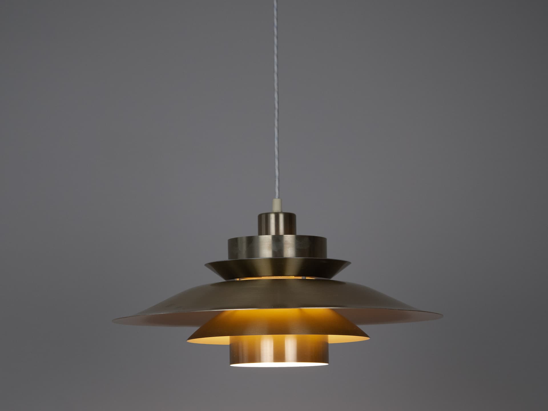Pendant Lamp Top-lamper, gold metal, Denmark, 1980s. - 302618