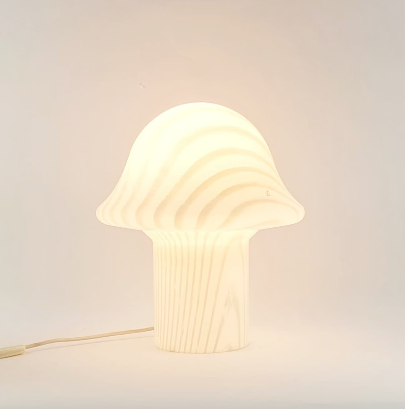 Lampa stołowa Zebra, biały szary, szkło, Peill & Putzler, Niemcy, lata 70. - 302632