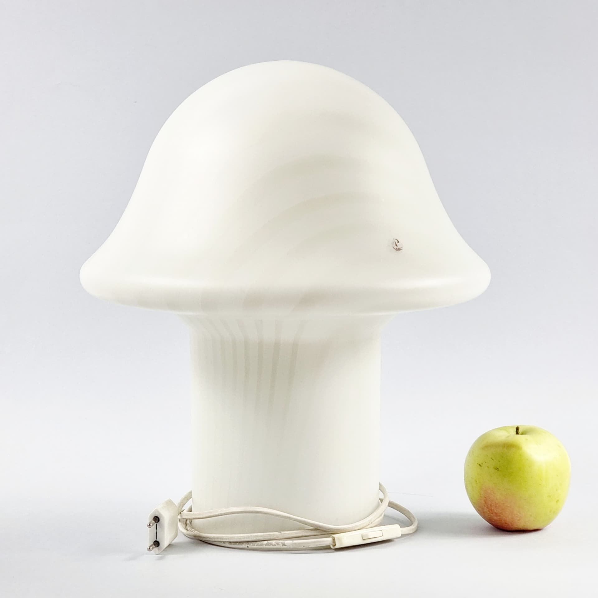 Lampa stołowa Zebra, biały szary, szkło, Peill & Putzler, Niemcy, lata 70. - 302634