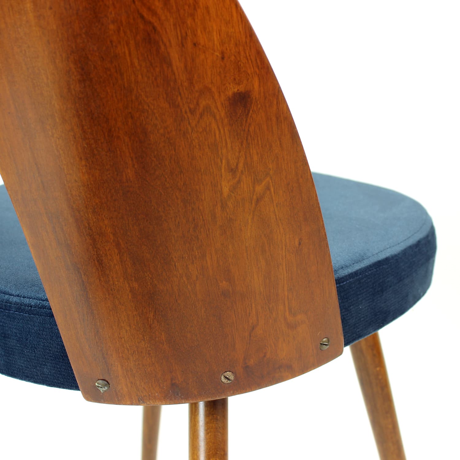 Set of Six Chairs, walnut, navy blue velvet, by A. Šuman, Tatra Nabytok, Czechoslovakia, 1960s. - 302767