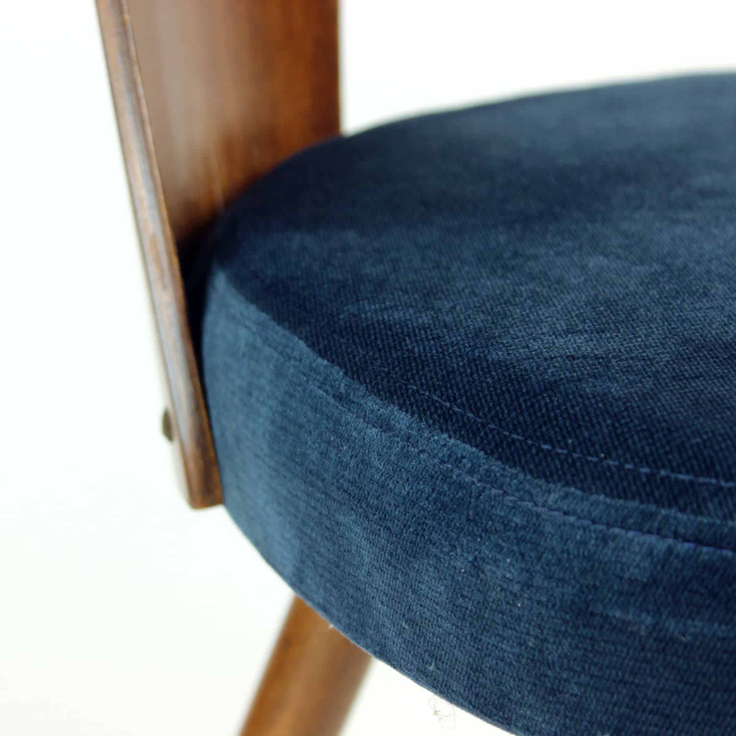 Set of Six Chairs, walnut, navy blue velvet, by A. Šuman, Tatra Nabytok, Czechoslovakia, 1960s. - 302769