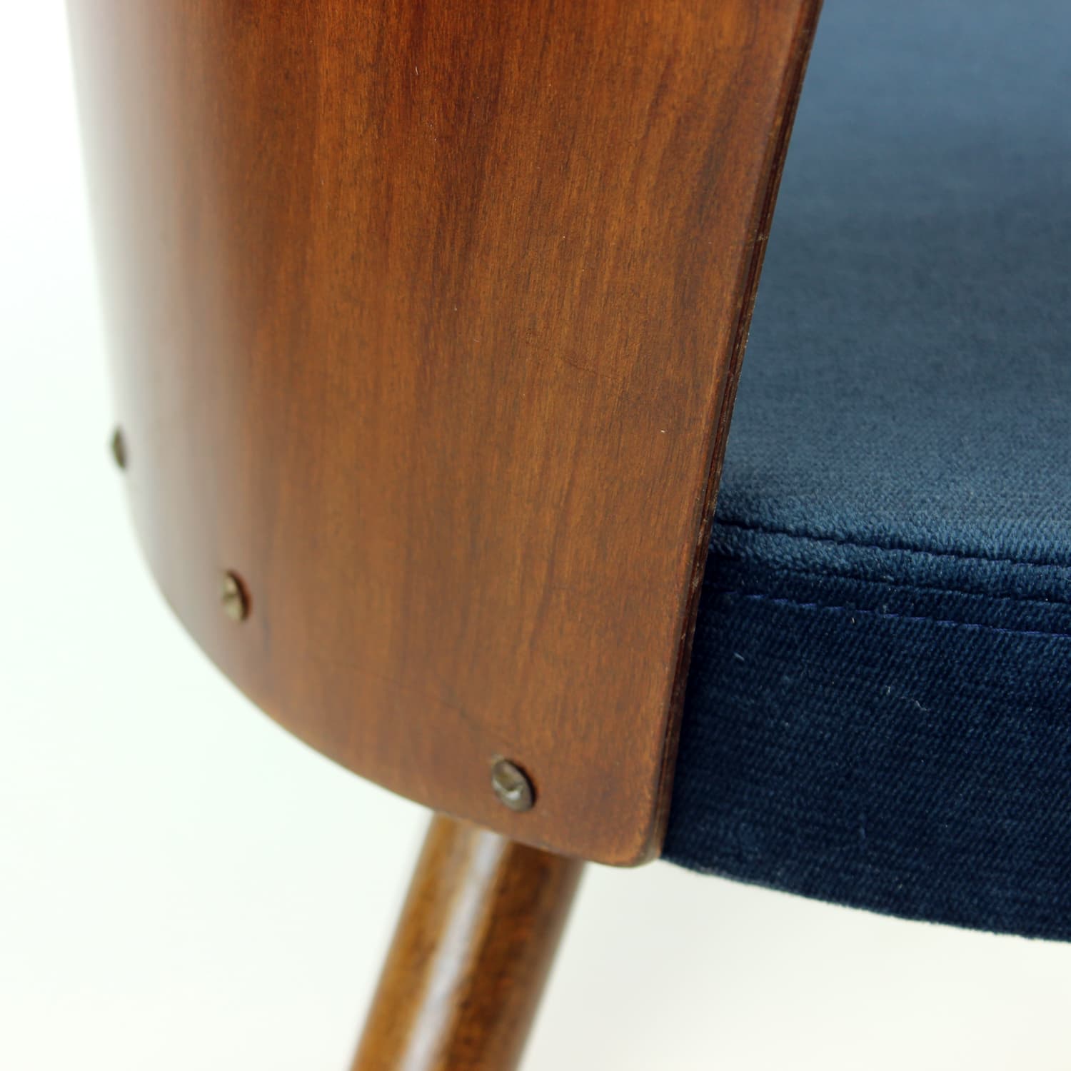 Set of Six Chairs, walnut, navy blue velvet, by A. Šuman, Tatra Nabytok, Czechoslovakia, 1960s. - 302765